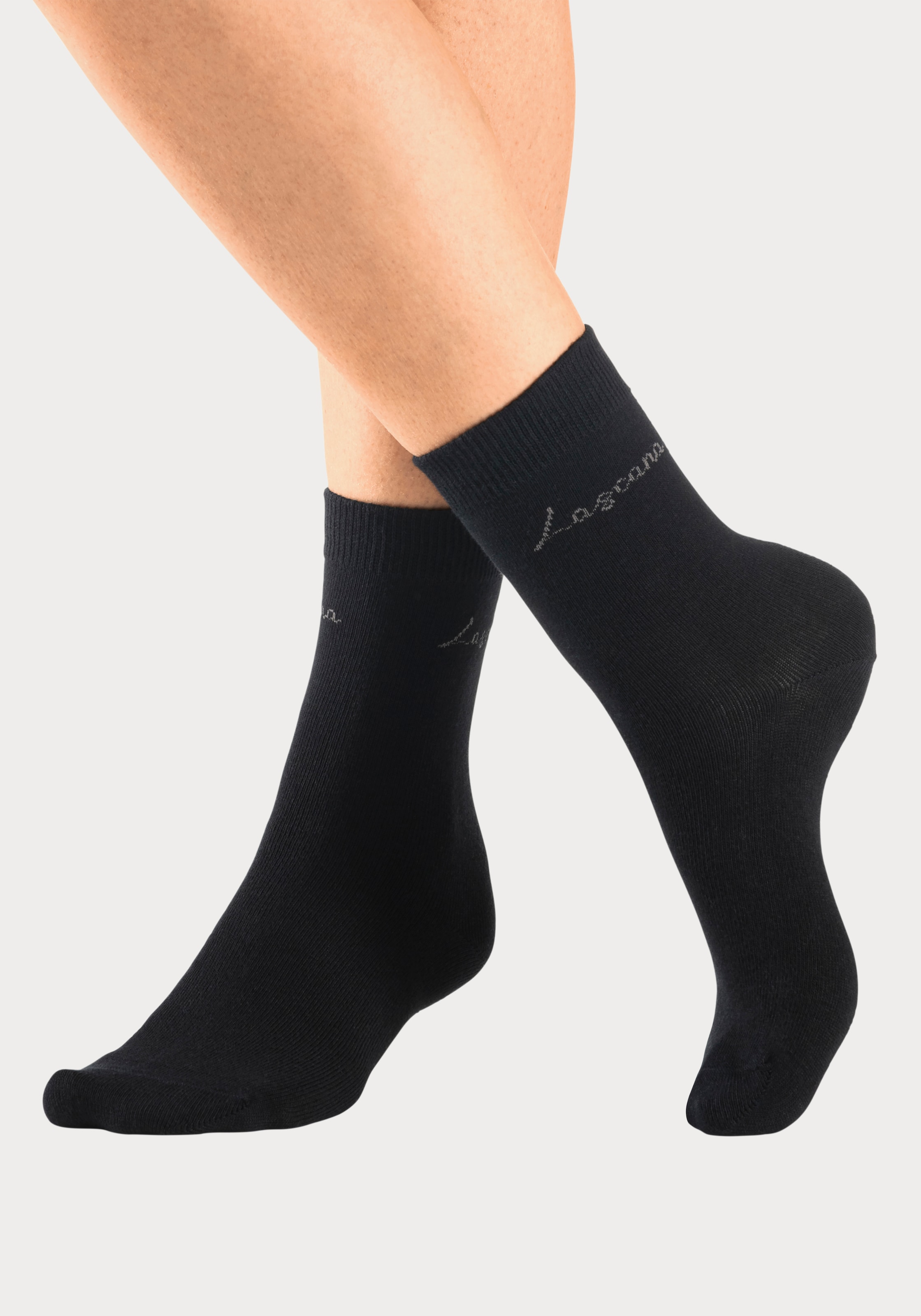 LASCANA Basicsocken, (Box, 4 Paar), in ansprechender Geschenkbox