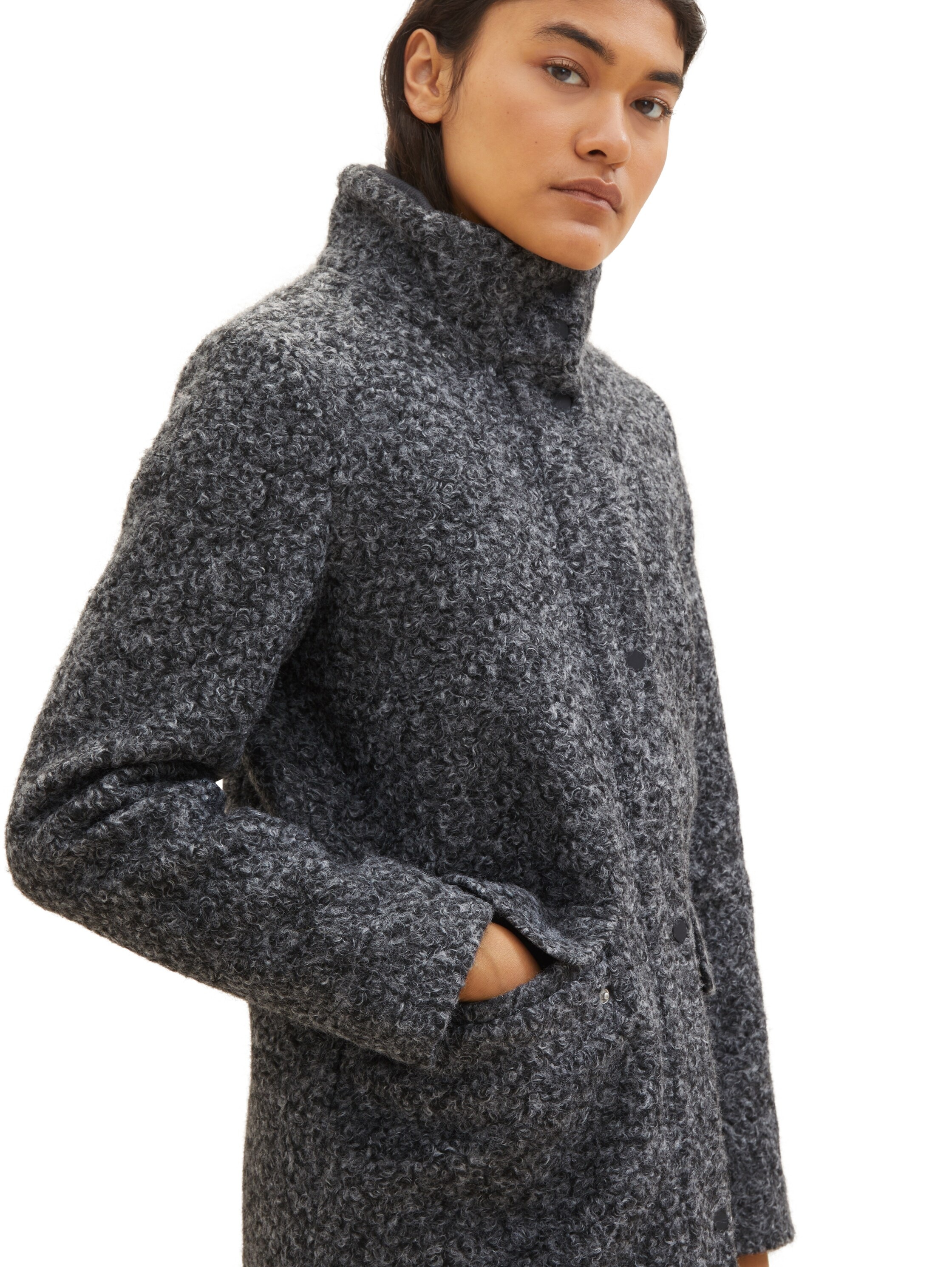 TOM TAILOR Denim Kurzmantel, mit Reissverschluss und Druckknopfleiste