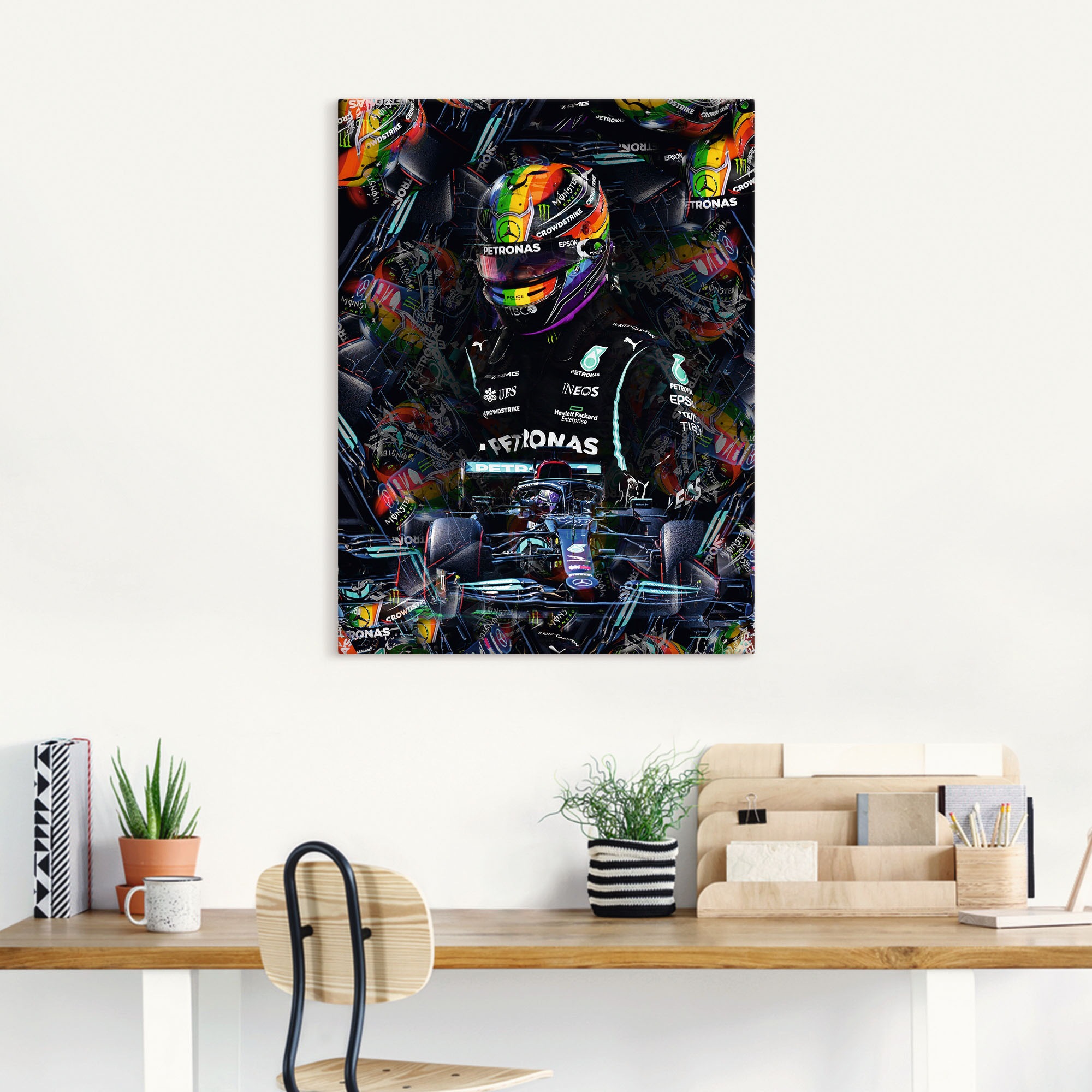 Artland Leinwandbild "Sir Lewis Hamilton Motorsportlegende" Bilder von Männern 1 Stk. tlg. auf Holzrahmen gespannt