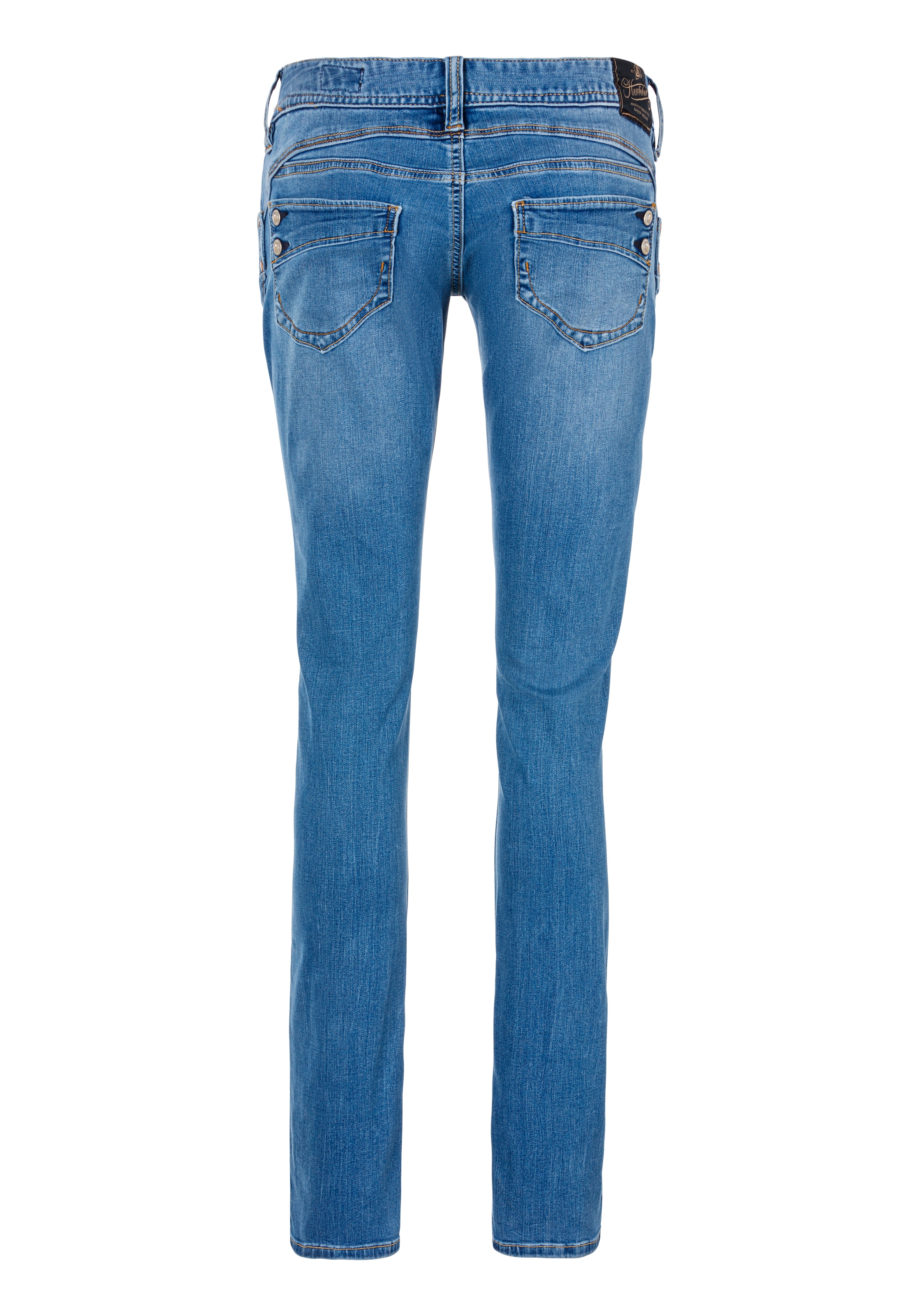 Herrlicher Slim-fit-Jeans »Piper Slim Organic Denim«, mit Logoknöpfen an den Gesässtaschen