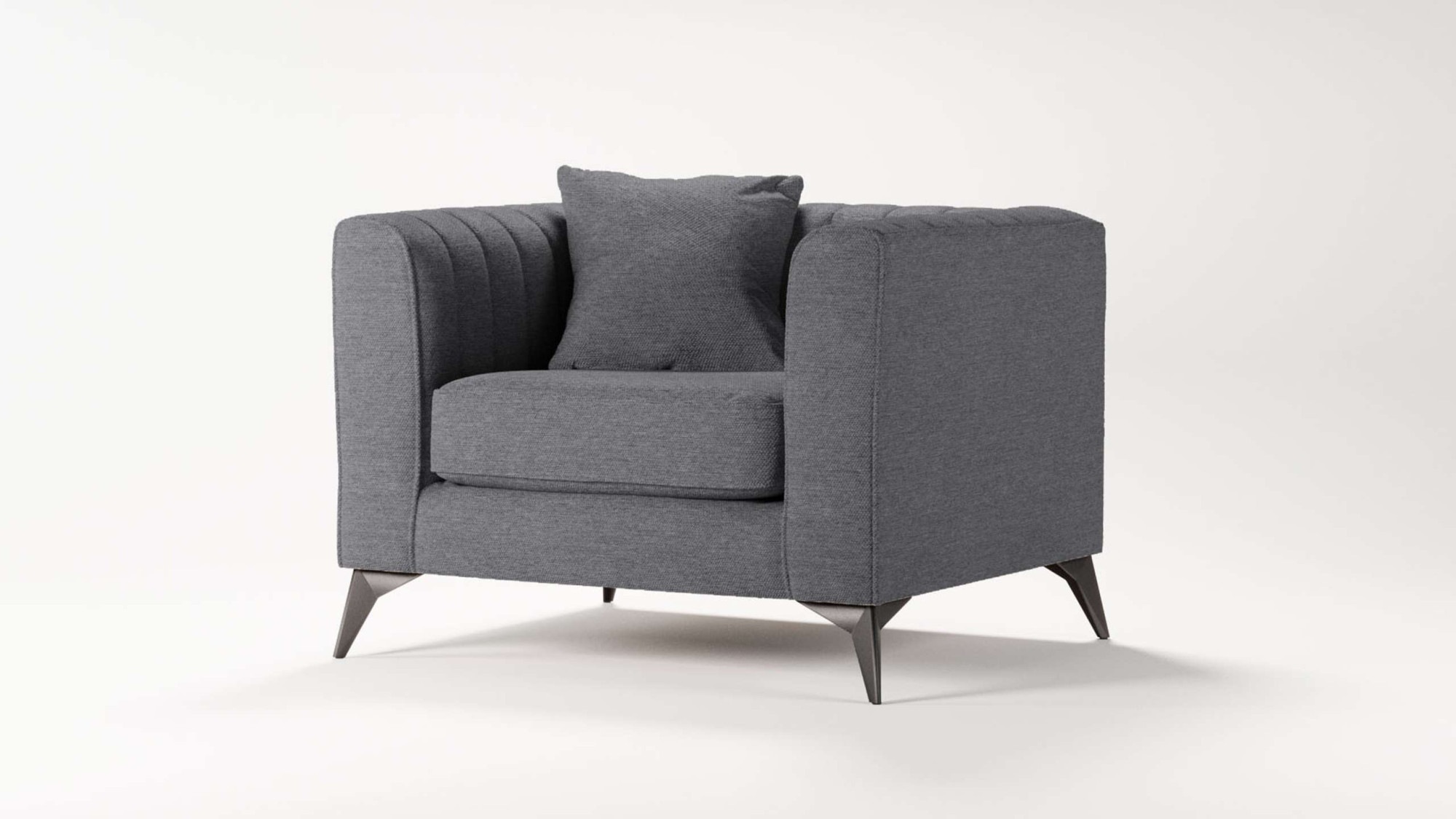 Places of Style Sessel »MATTHEW Loungesessel, Masse B/T/H: 99/86/74 cm«, incl. 1 Zierkissen, Steppung im Rückenbereich