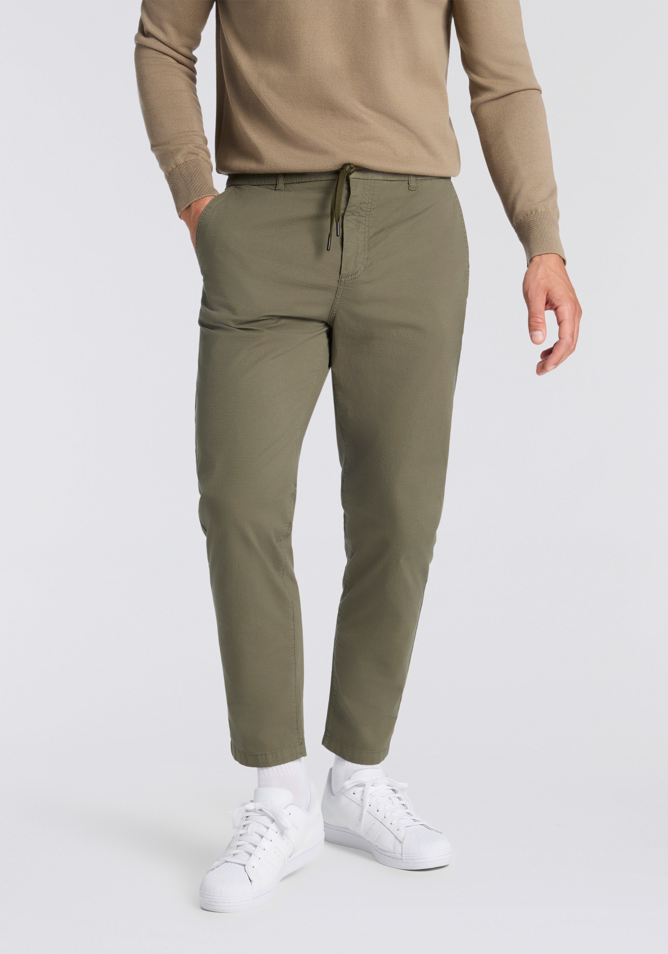 BOSS ORANGE Chinohose »tapered DS« tapered fit, elastischer Bund mit Kordelzug