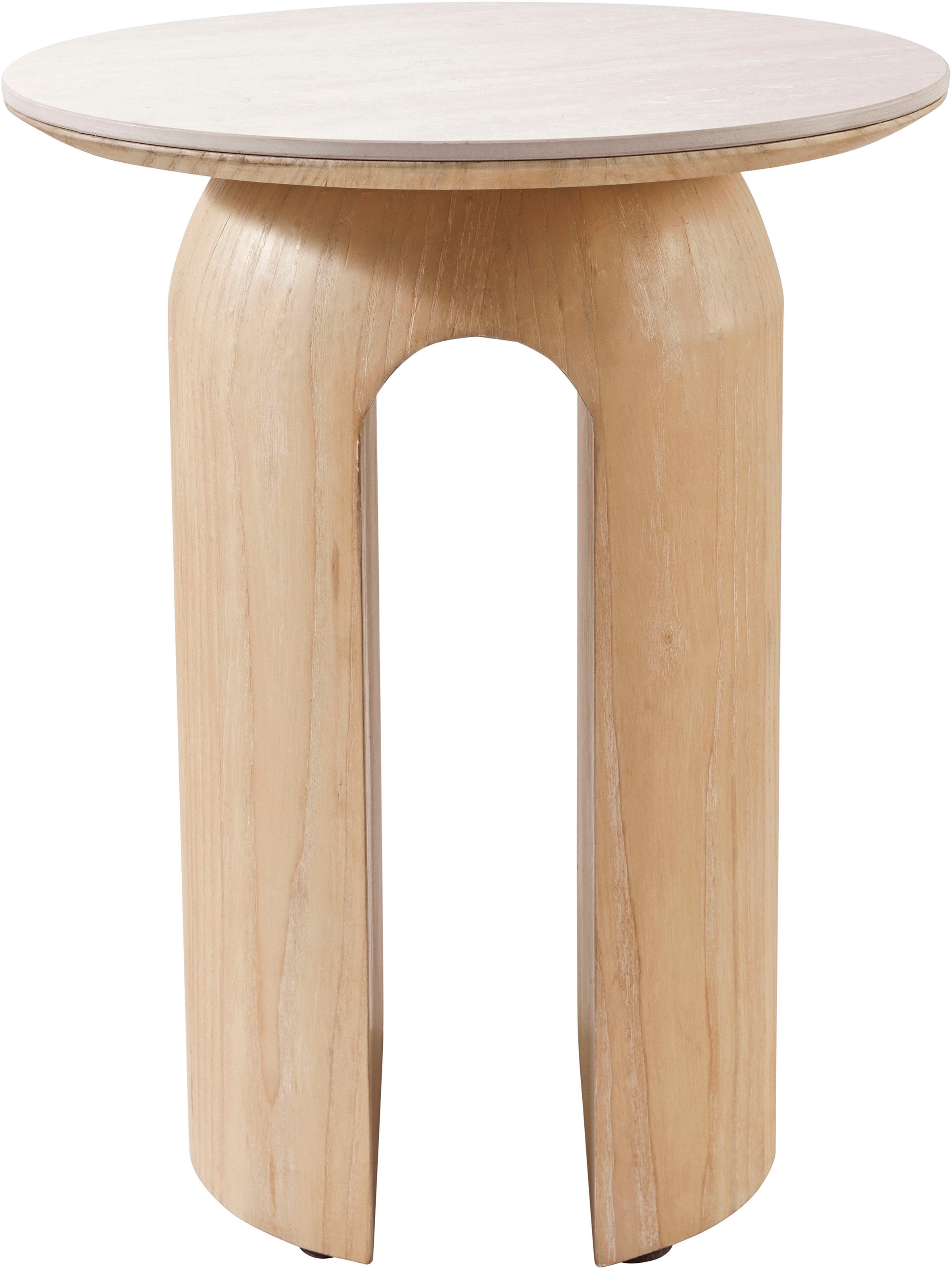 homsy by Ana Johnson Beistelltisch "Laysy" Holzdesign aus Esche, U-Form, Keramik Tischplatte, Breite 45 cm