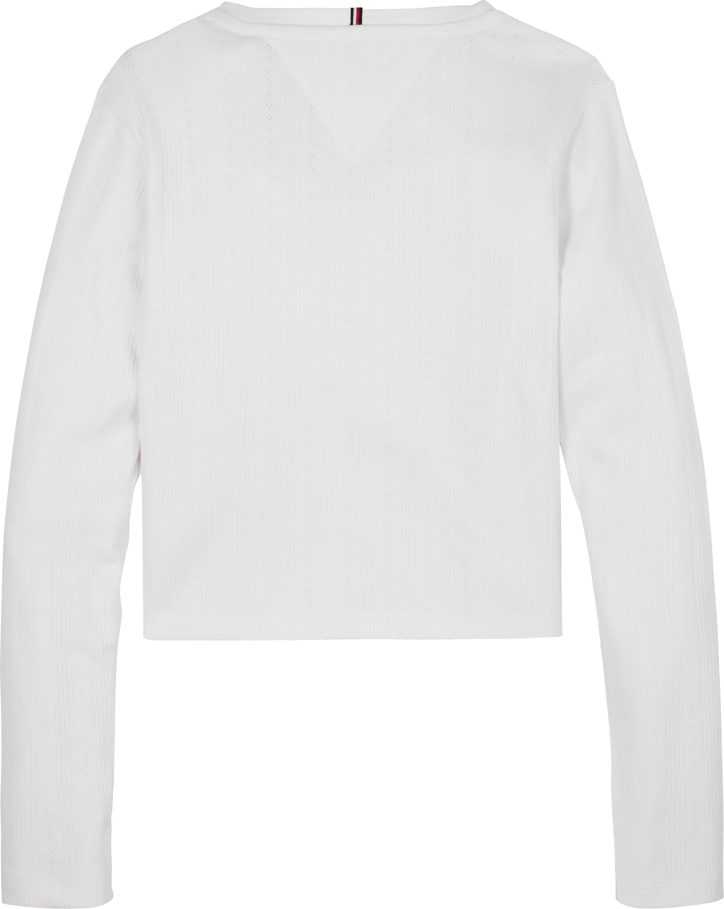 Tommy Hilfiger Langarmshirt »POINTELLE TOP LS«, für Kinder bis 16 Jahre, mit Logo-Druck