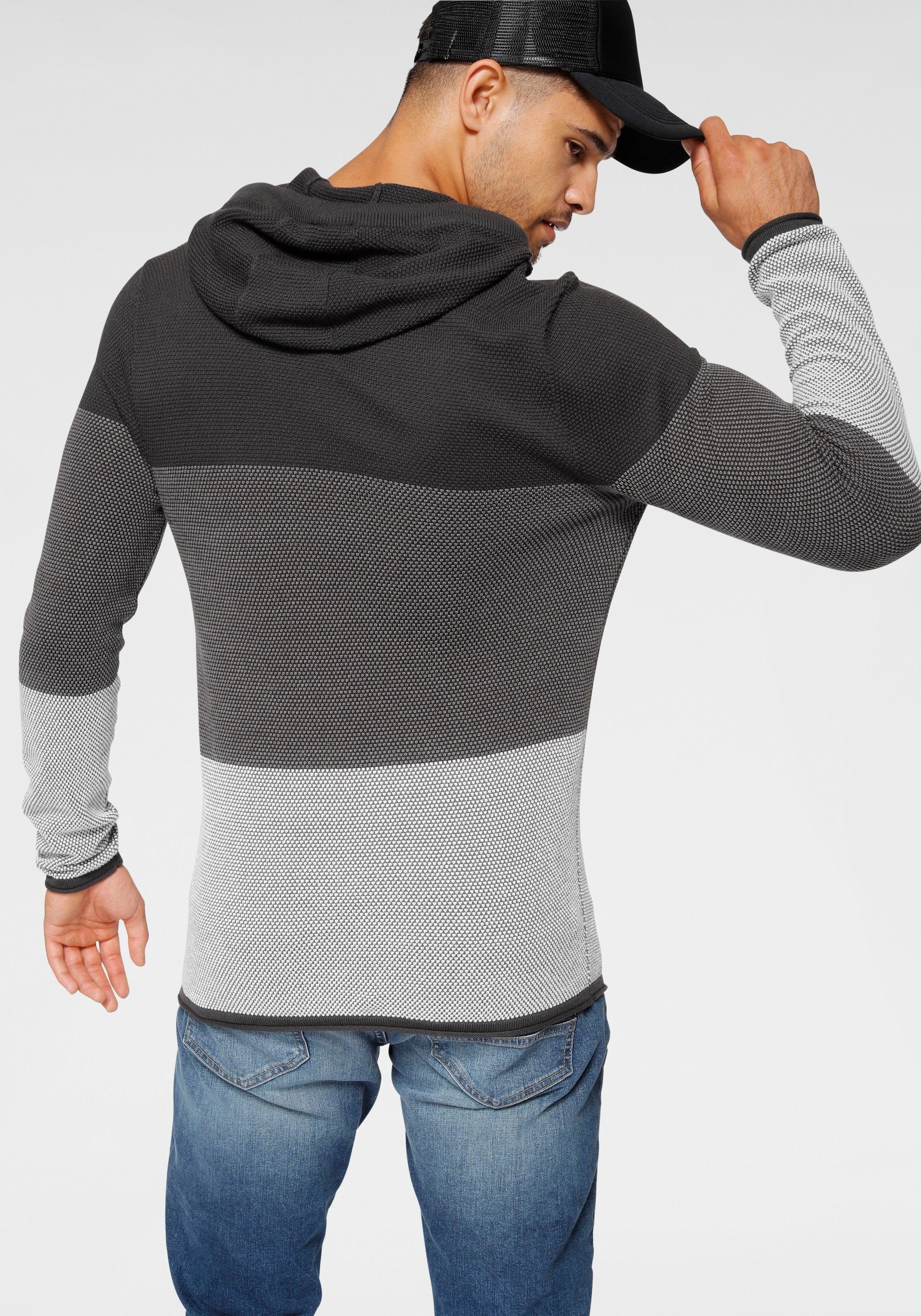 Bruno Banani Kapuzenpullover, im trendigen Waffel-Look