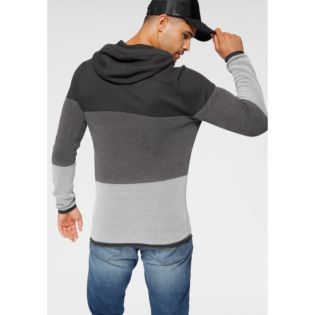 Bruno Banani Kapuzenpullover, im trendigen Waffel-Look