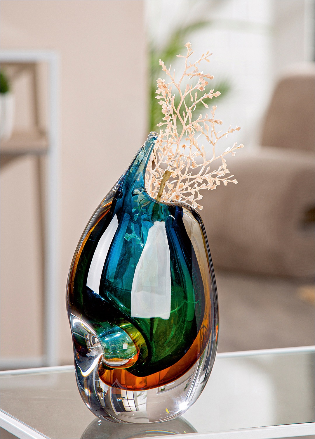 GILDE Tischvase "Vase Dario mehrfarbig H. 23,5 cm" Vase, Glas, modern, zeitlos, Tischdeko, Bodenvase, Geschenkidee