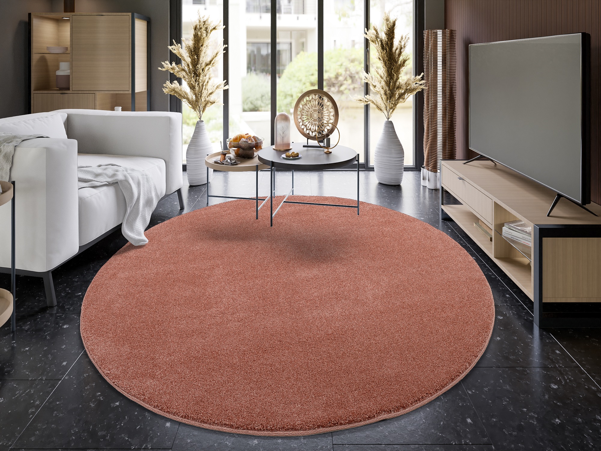 OCI DIE TEPPICHMARKE Teppich »NEW VILLA MELANGE«, rund, 20 mm Höhe, maschinell gewebt, strapazierfähig, alle Wohnräume