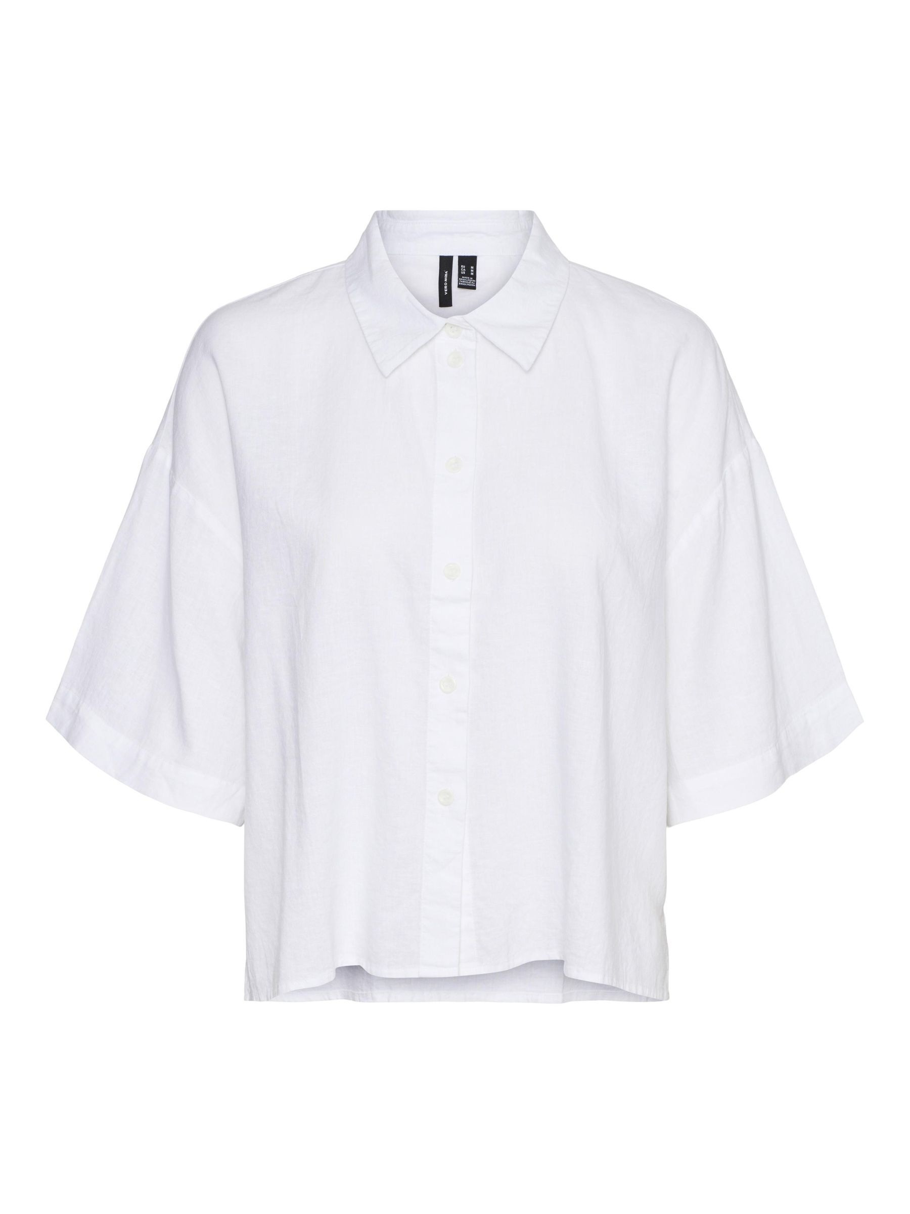 Vero Moda Hemdbluse »VMLINN LINEN 2/4 SHORT SHIRT WVN NOOS«