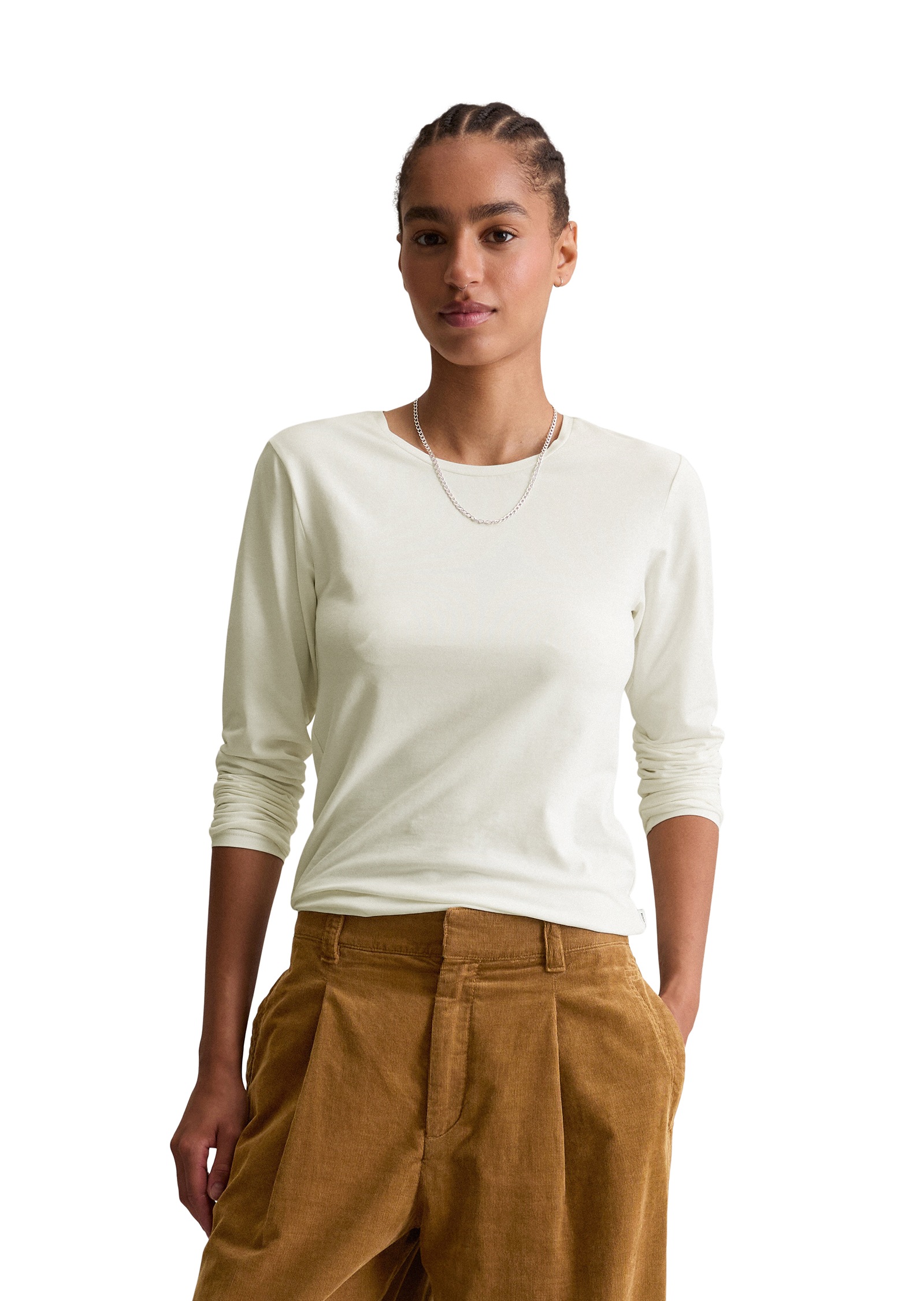 Marc O'Polo DENIM Langarmshirt slim fit aus softem Bio-Baumwoll-Mix, basic, Rundhals