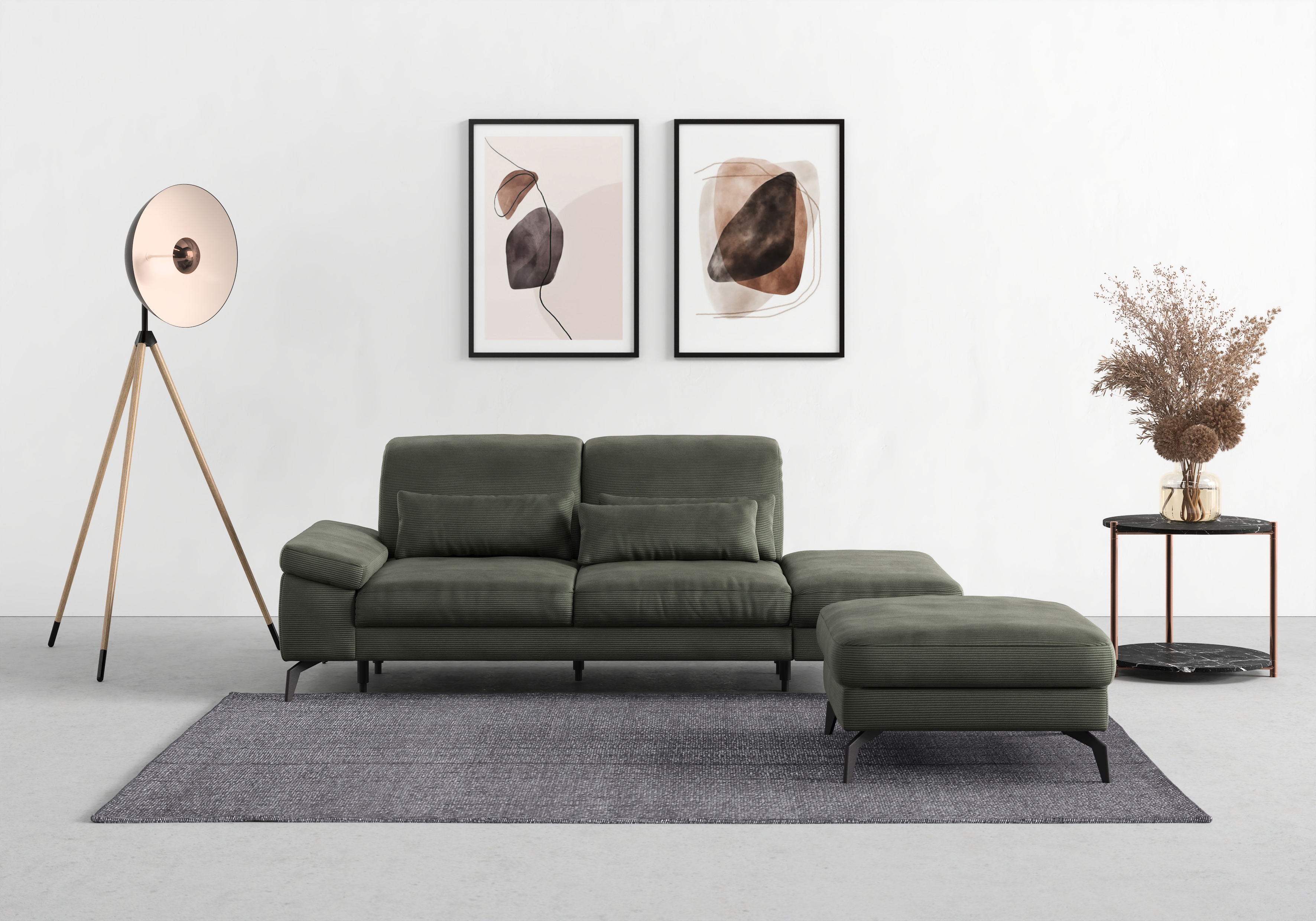 sit&more Polsterhocker "Cabana" mit stylischen Metallfüssen