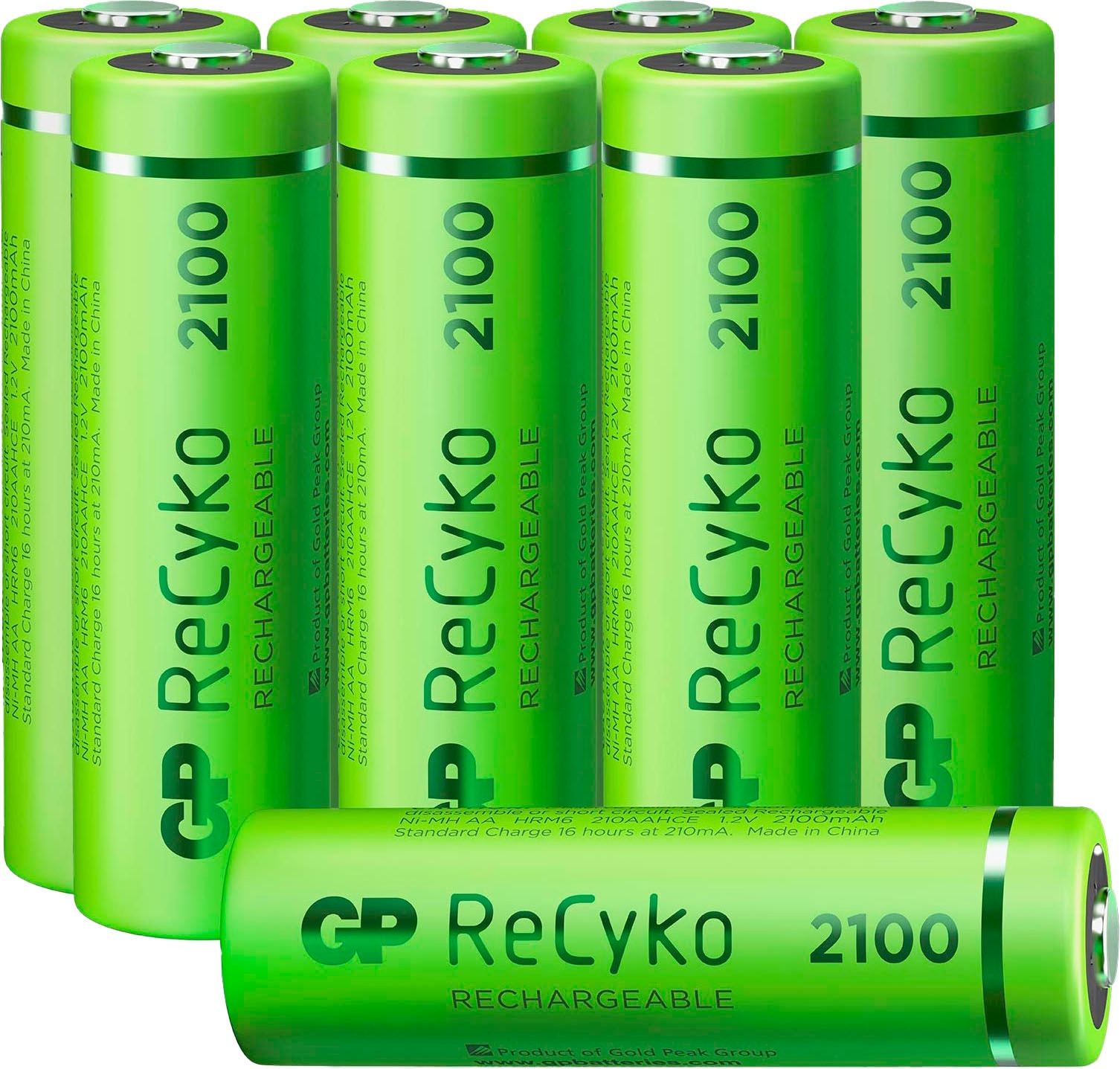 GP Batteries Akku »8er Box AA Akku NiMH 2100 mAh ReCyko 1,2V«, Mignon, 2100 mAh