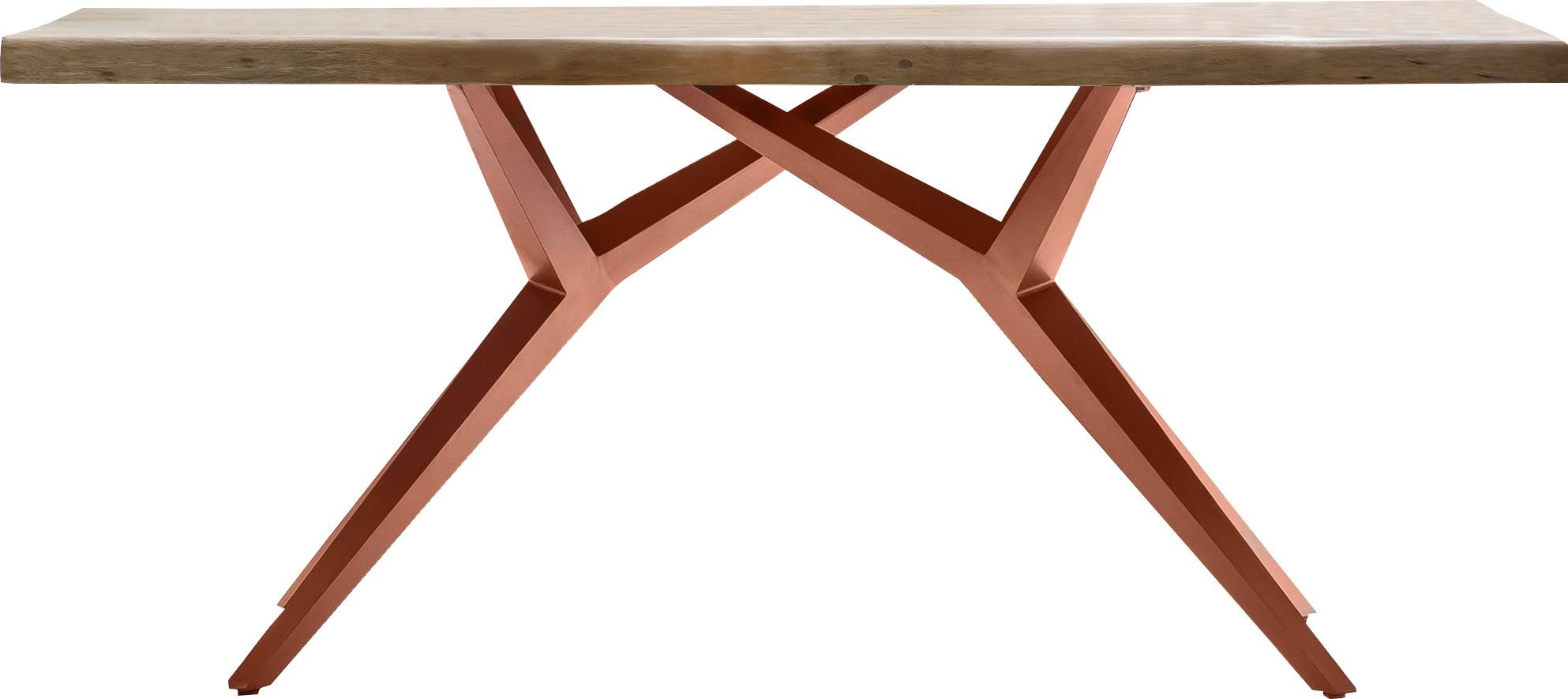 SIT Esstisch "Sofia mit Baumkante & extravagantem Metallgestell im Design-Mix" Baumkante wie gewachsen trifft auf extravagantes Metallgestell