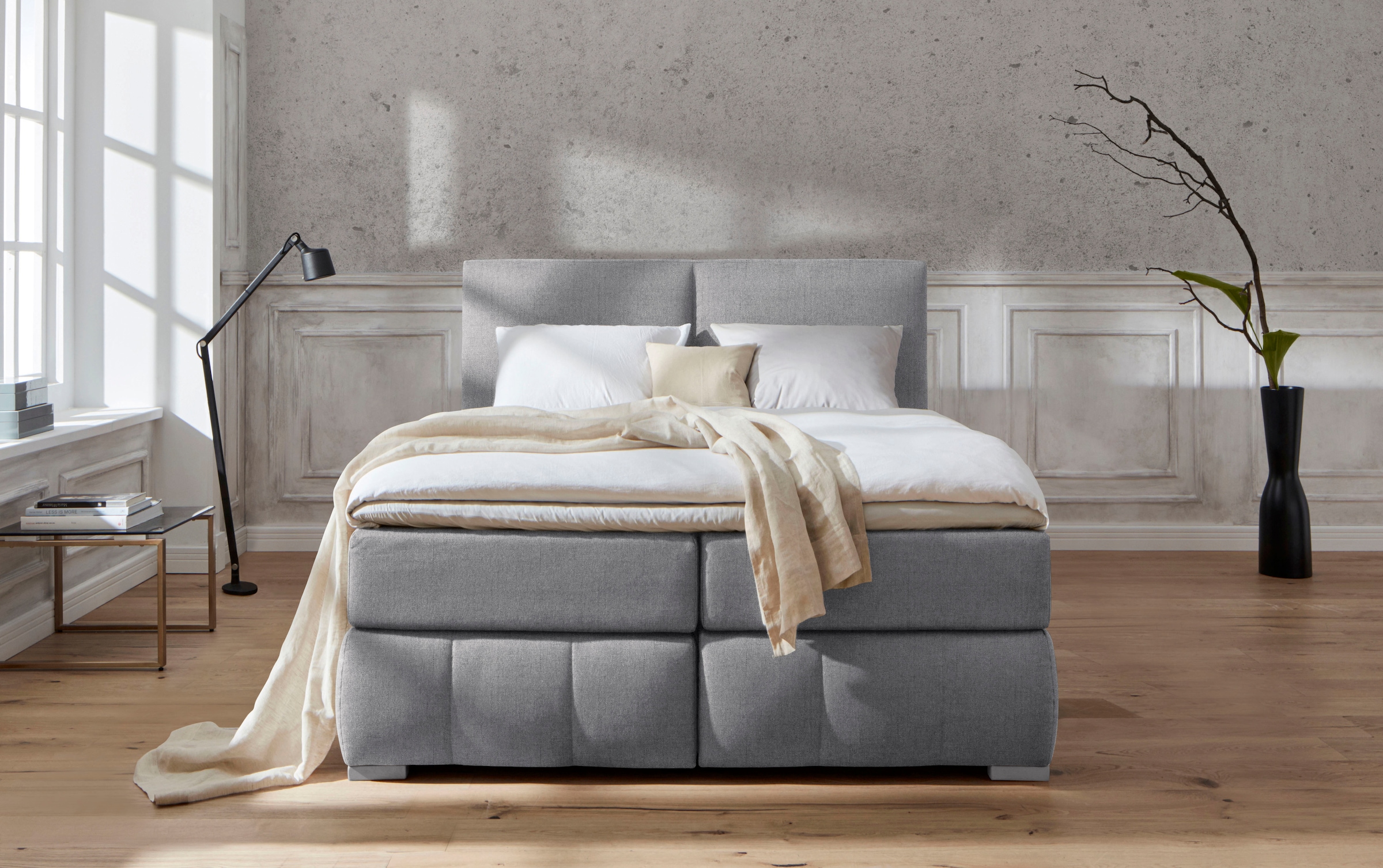 Home affaire Boxspringbett "Wehma" inkl. Topper in 3 verschiedenen Matratzen, auch in Samtstoff
