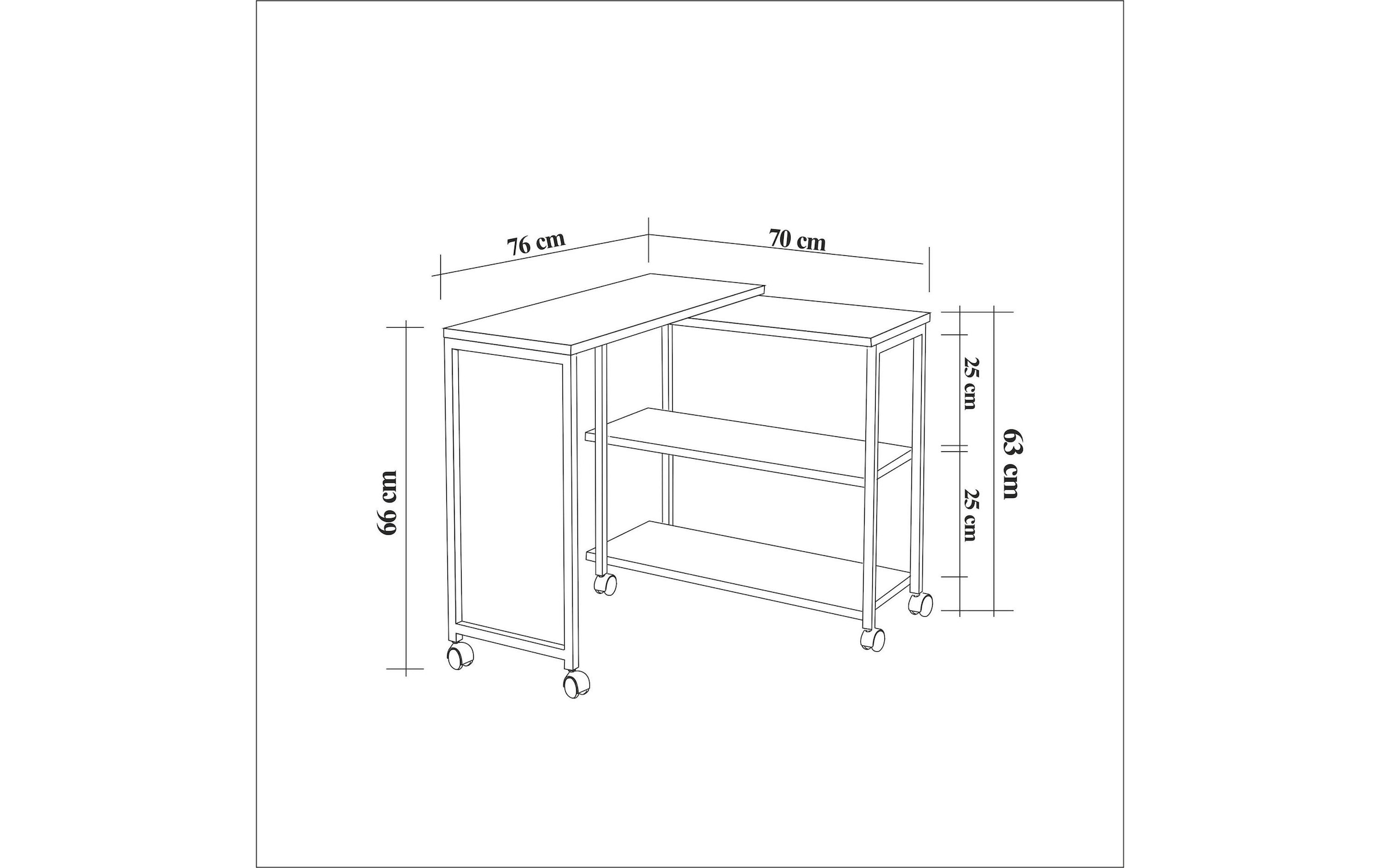 WOODY FASHION Beistelltisch »Melin 70 x 30 x 63 cm, Braun«