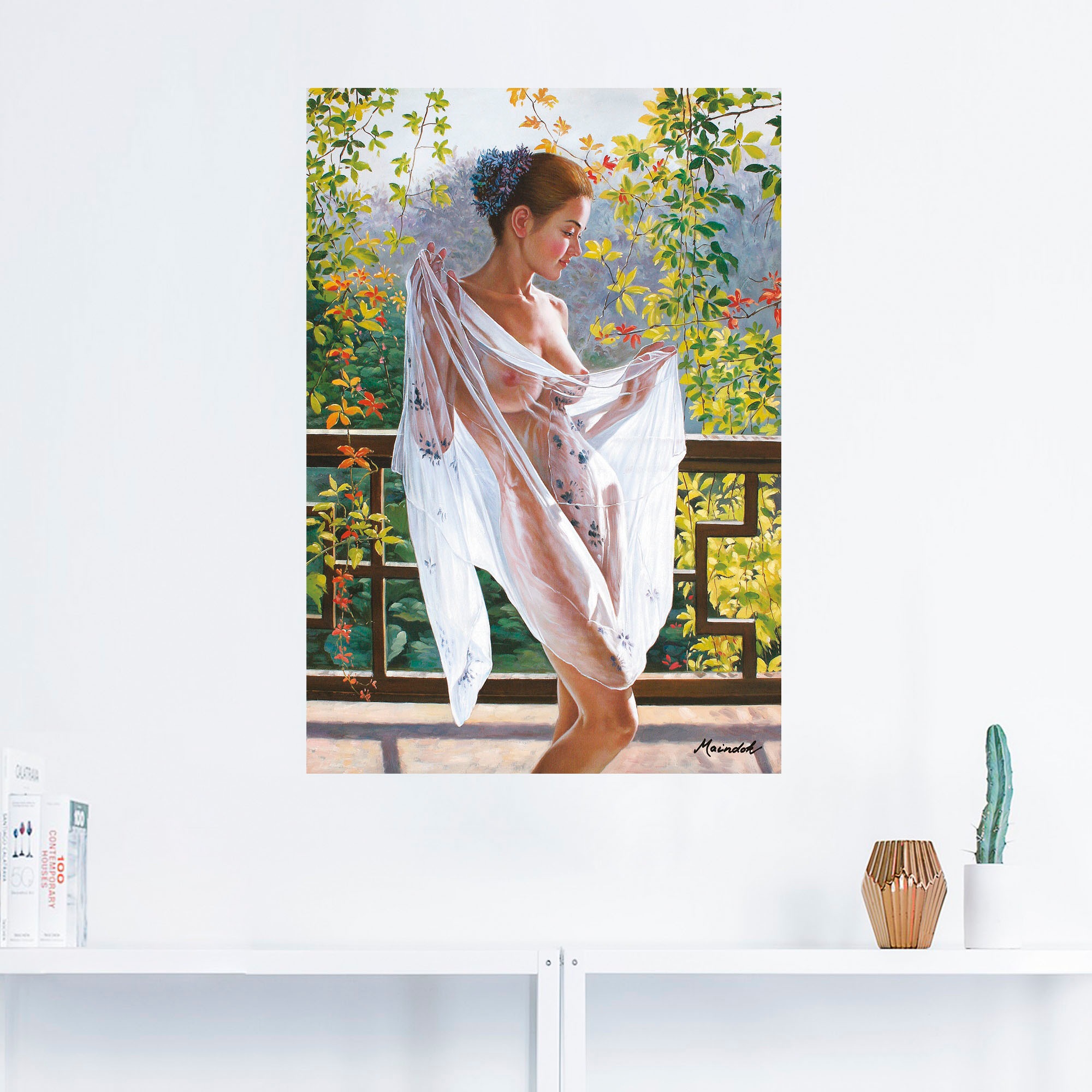 Artland Wandbild »Schöner Morgen auf dem Balkon I«, Erotische Bilder, (1 St.), als Alubild, Leinwandbild, Wandaufkleber oder Poster in versch. Grössen