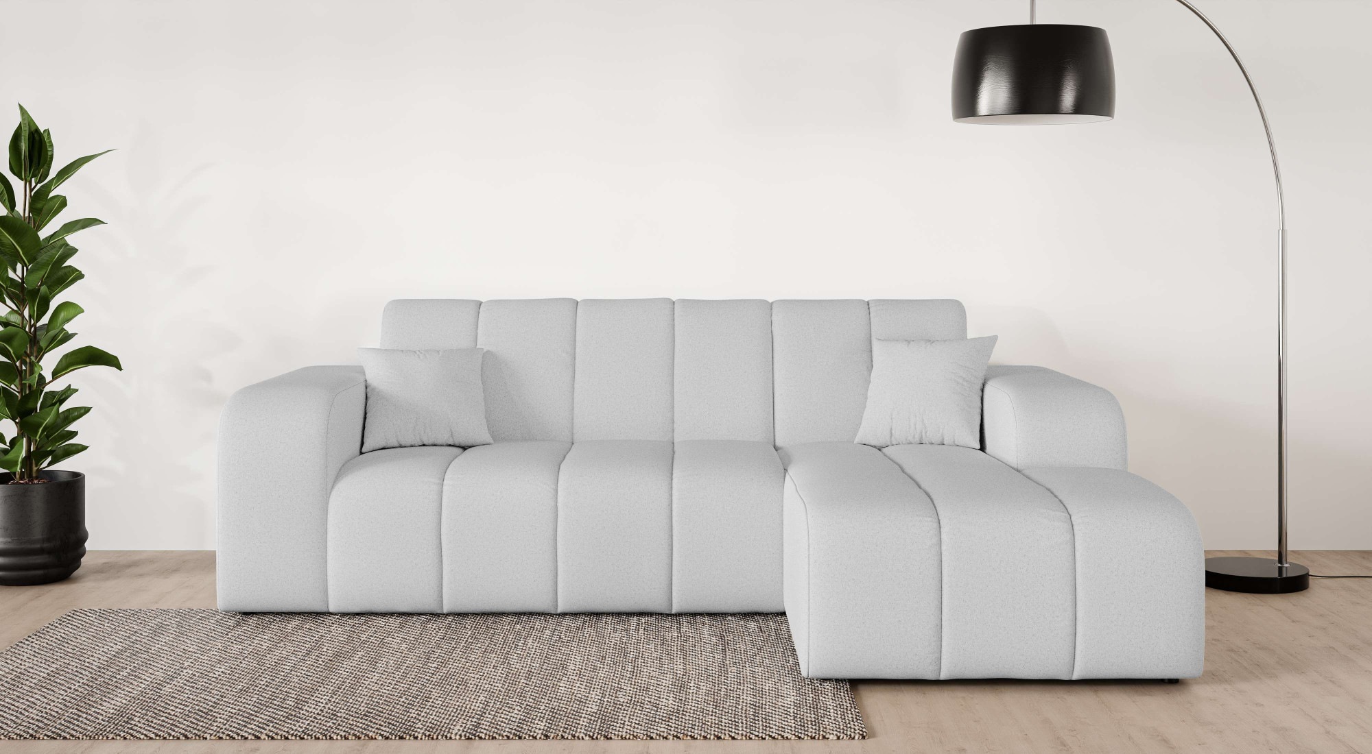 GOODproduct Ecksofa "CASSY L-Form, Schlafsofa mit Bettkasten, Masse B/T/H: 245/165/88 cm" mit 2 Rückenkissen, Recamiere rechts oder links bestellbar