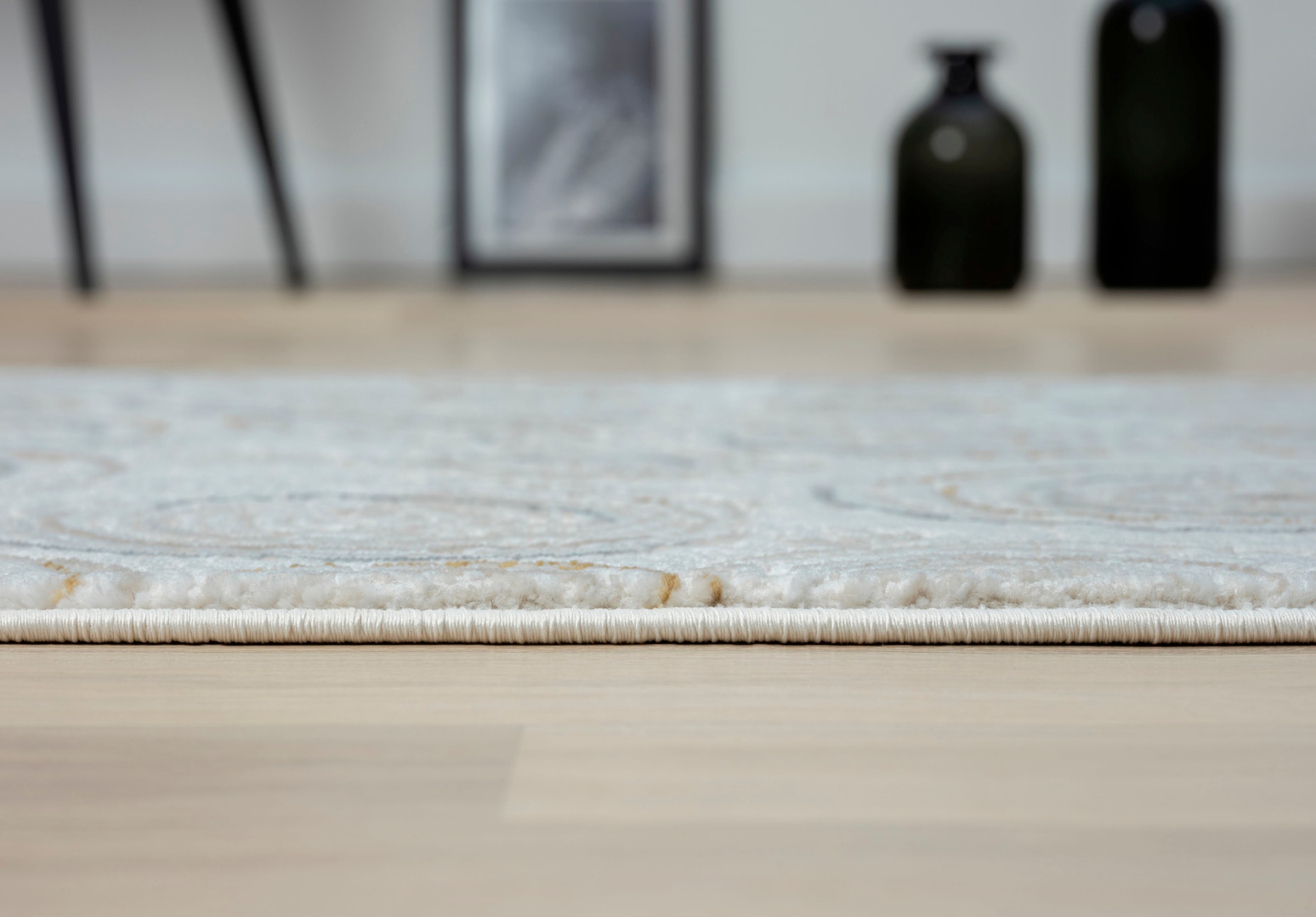 Myflair Möbel & Accessoires Teppich »My Style Lagerräumung«, rechteckig, 10 mm Höhe, Kurzflor, Scandi-Design, besonders weich durch Microfaser, mit Fransen