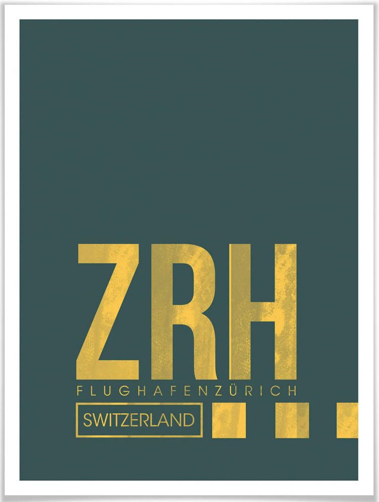 St.), »Wandbild Flughafen, Bild, (1 Wall-Art Jelmoli-Versand Wandbild, kaufen Zürich«, | Poster, online ZRH Wandposter Poster Flughafen