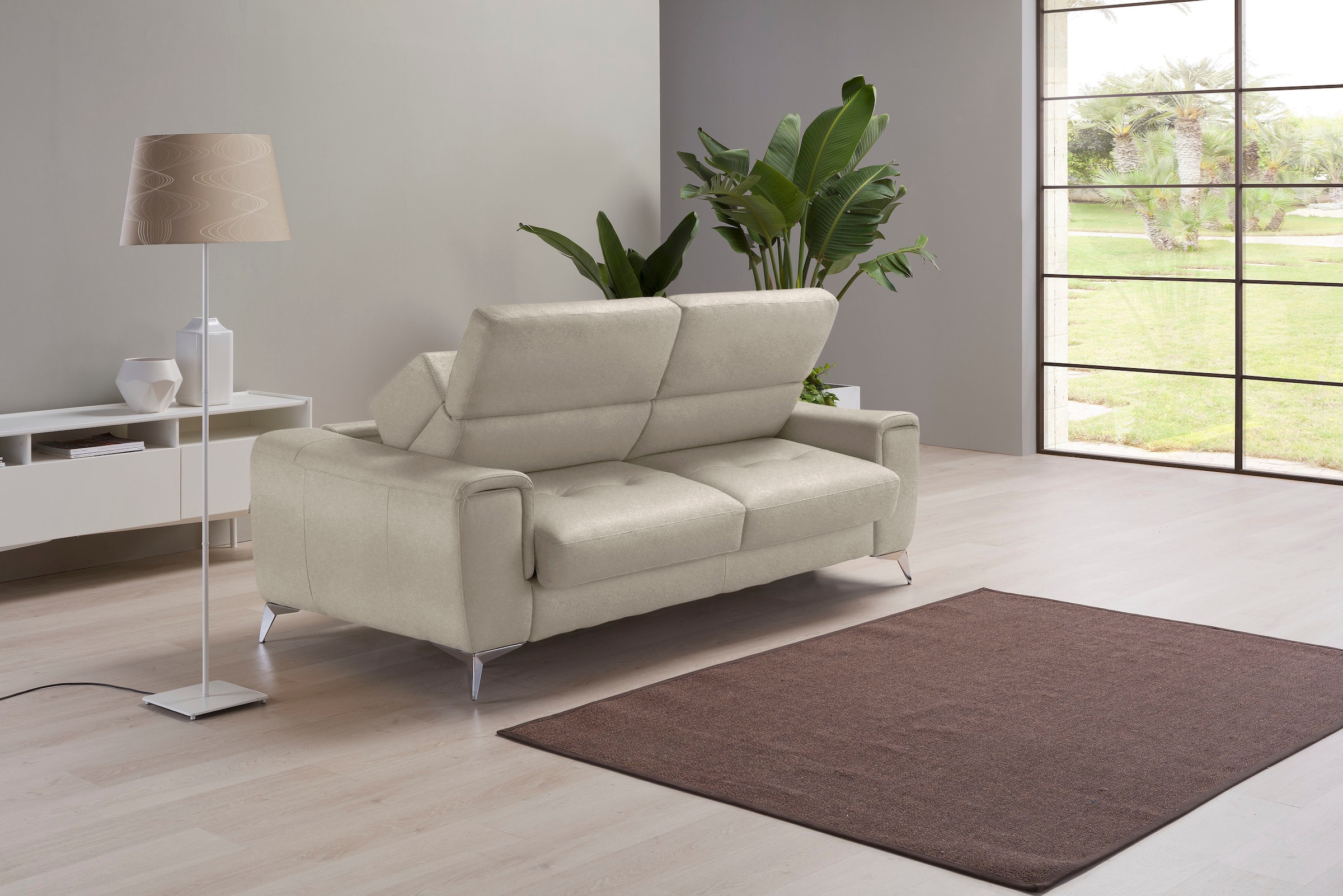 Egoitaliano Schlafsofa »Francine, Designsofa, Loungesofa mit Dauerschlaffunktion, Bettfunktion«, hochwertiger Metallbettrahmen & Matratze, Kopfteil manuell verstellbar
