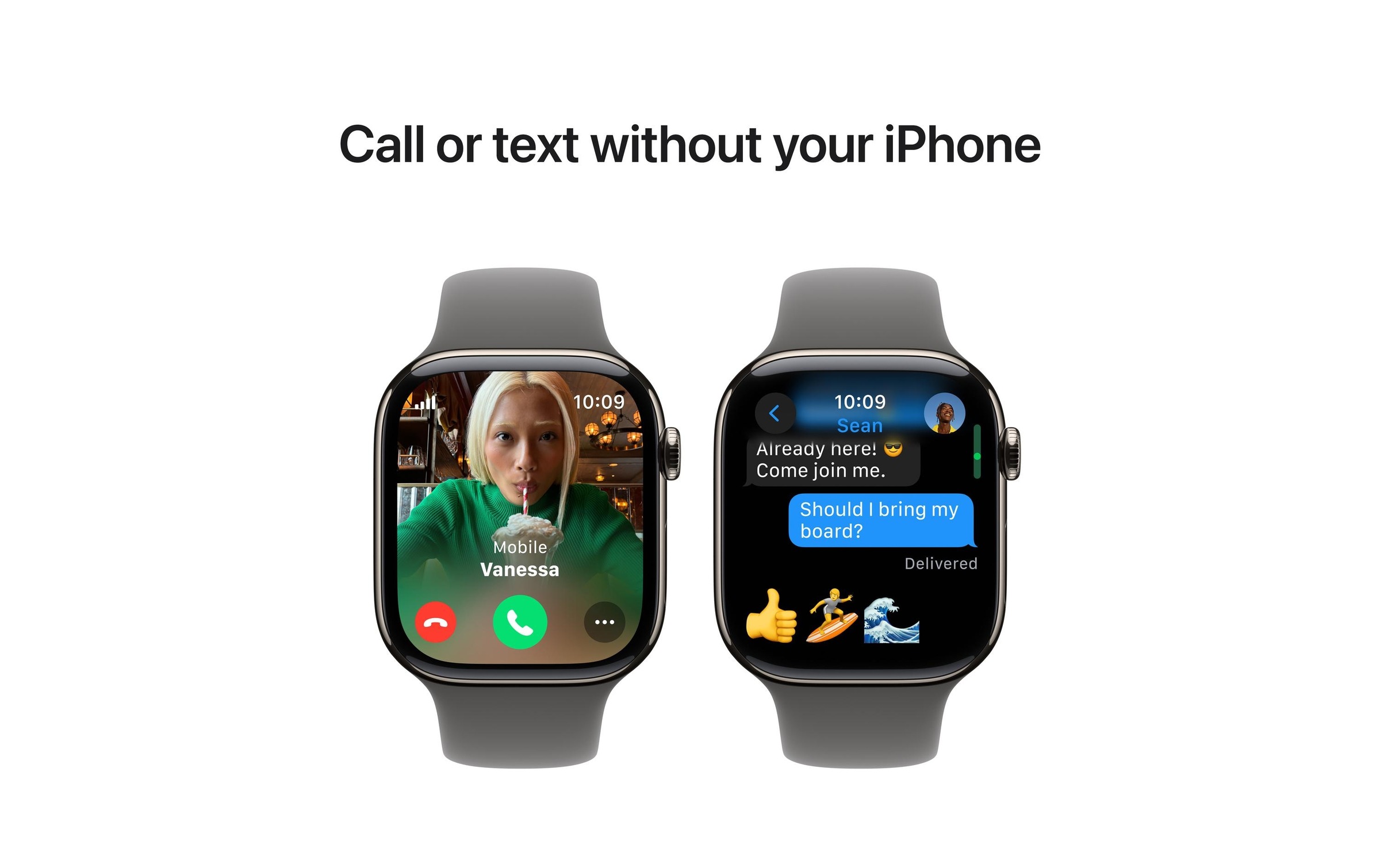 Apple Watch Series 10 Titan, 46 mm, GPS + Cellular, Sport Band S/M, Natur