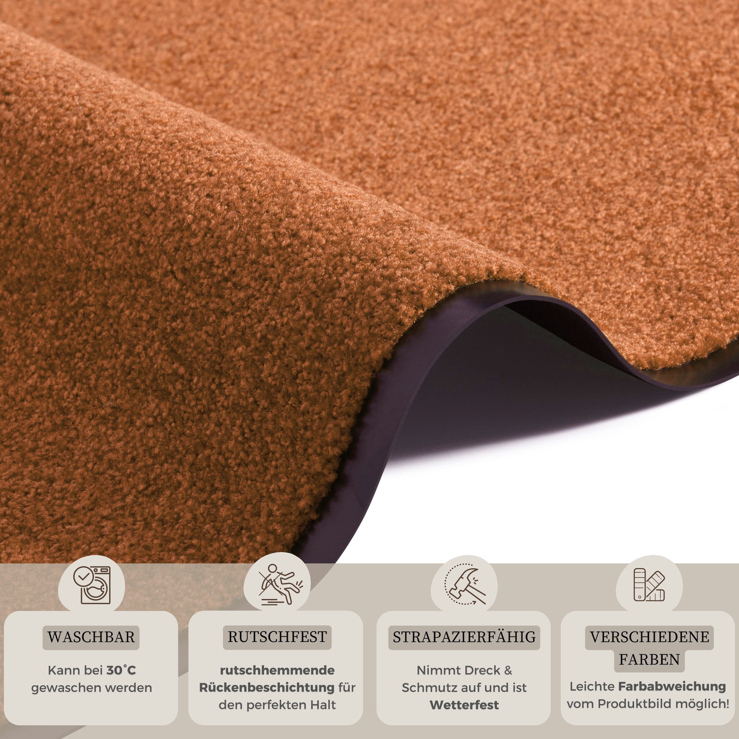 HANSE Home Fussmatte »Wash & Clean«, rechteckig, 7 mm Höhe, Schmutzfangmatte, Türmatte, Innen und Aussen, Teppich, Läufer, waschbar