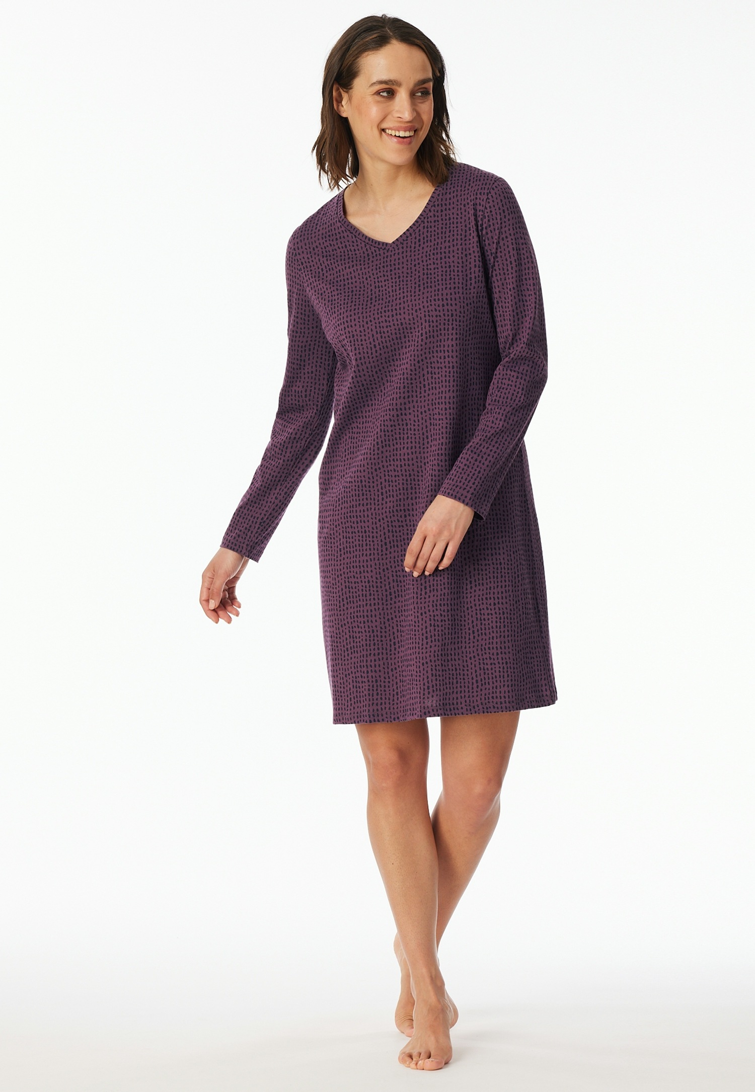 uncover by SCHIESSER Nachthemd »Uncover Nightwear« 0, Baumwolle, Single Jersey-Qulität, V-Neck, weich, atmungsaktiv