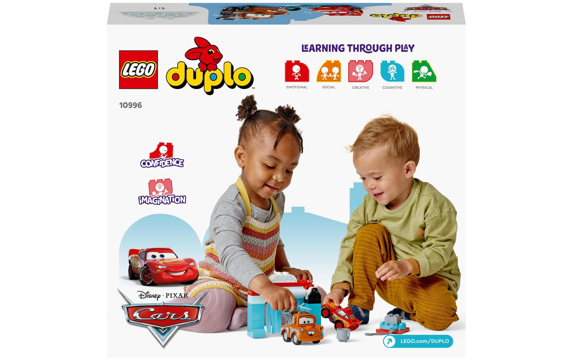 LEGO® Konstruktionsspielsteine »L. McQueen & Mater in Waschanlage«, (29 St.)
