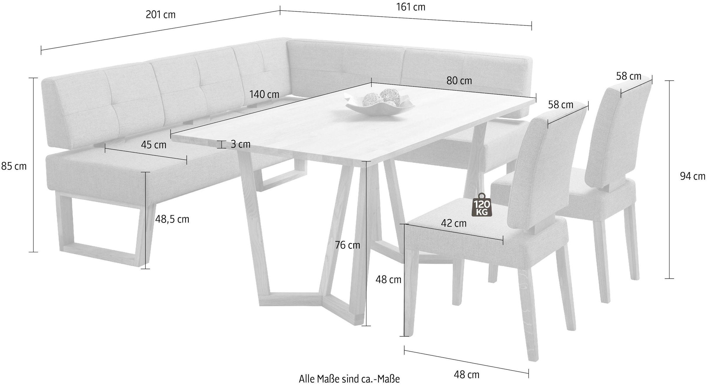 Home affaire Eckbankgruppe »Ponza«, (Set, 4 tlg.)