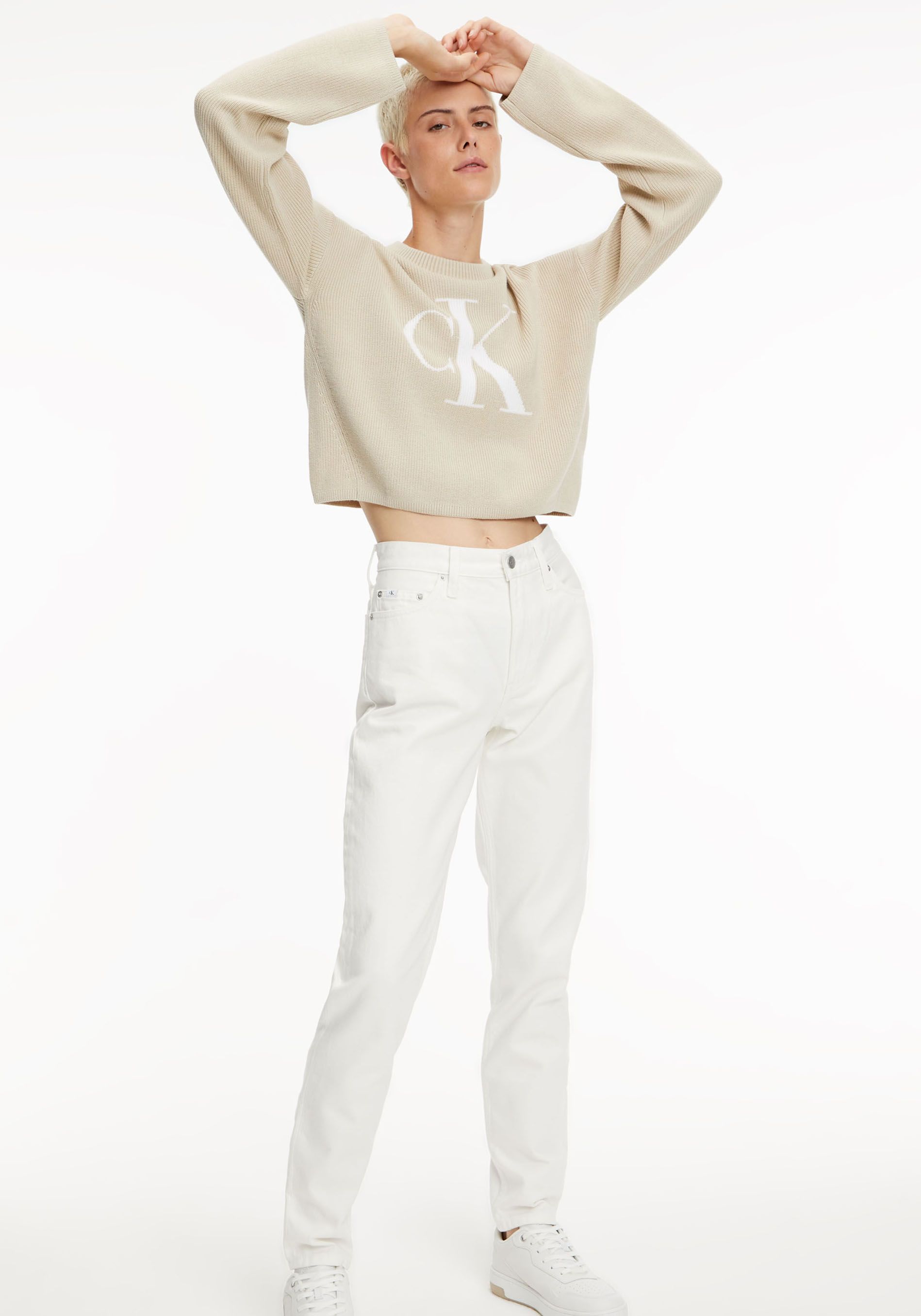 Mom-Jeans, mit hohem Bund im 5-Pocket-Style