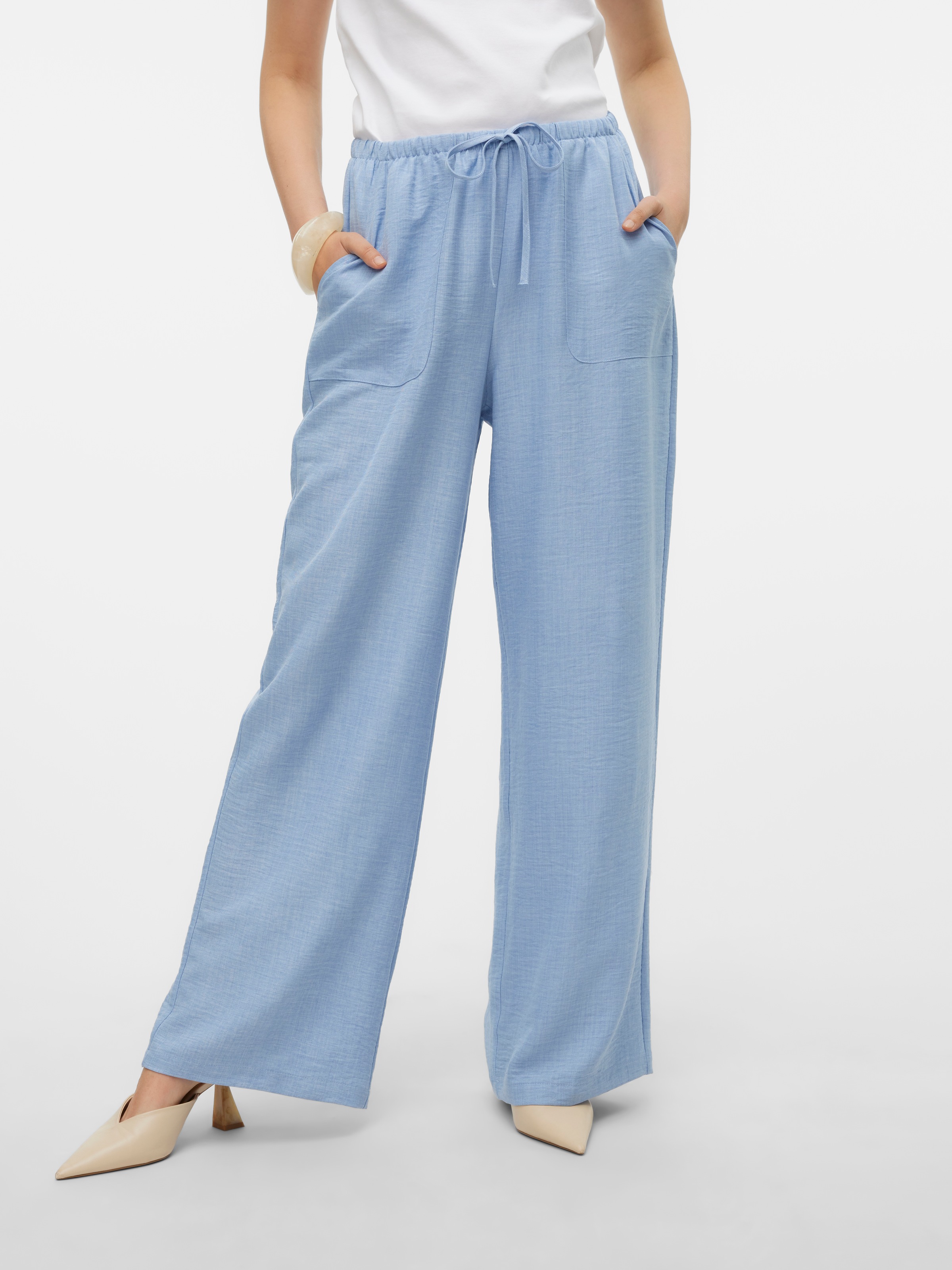 Vero Moda Schlupfhose »VMMELANEY HW LOOSE PANT WVN GA NOOS« Kunstfaser, loose fit
