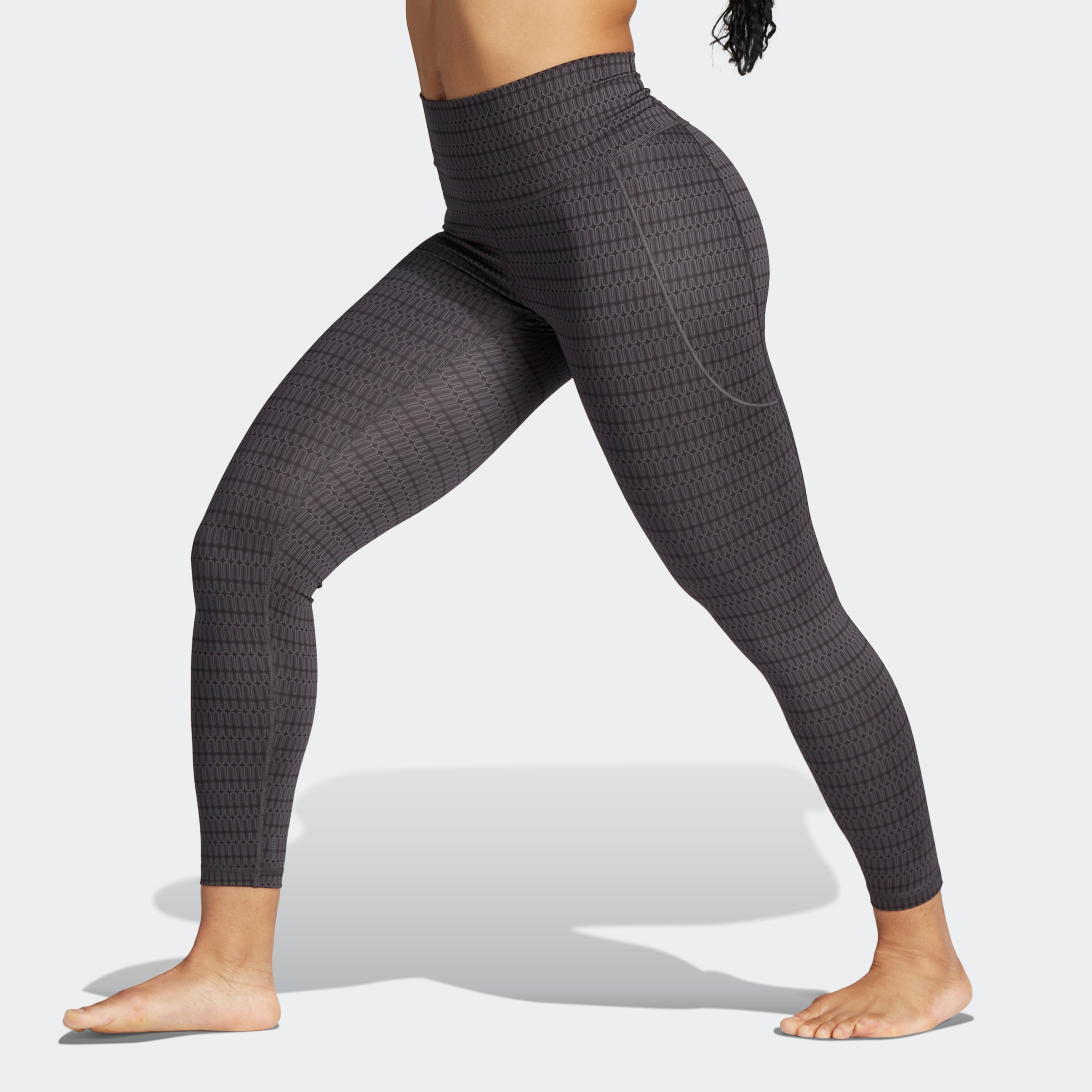 Yoga-leggings essentials hoher bund, 7/8-länge weinrot Adidas Performance