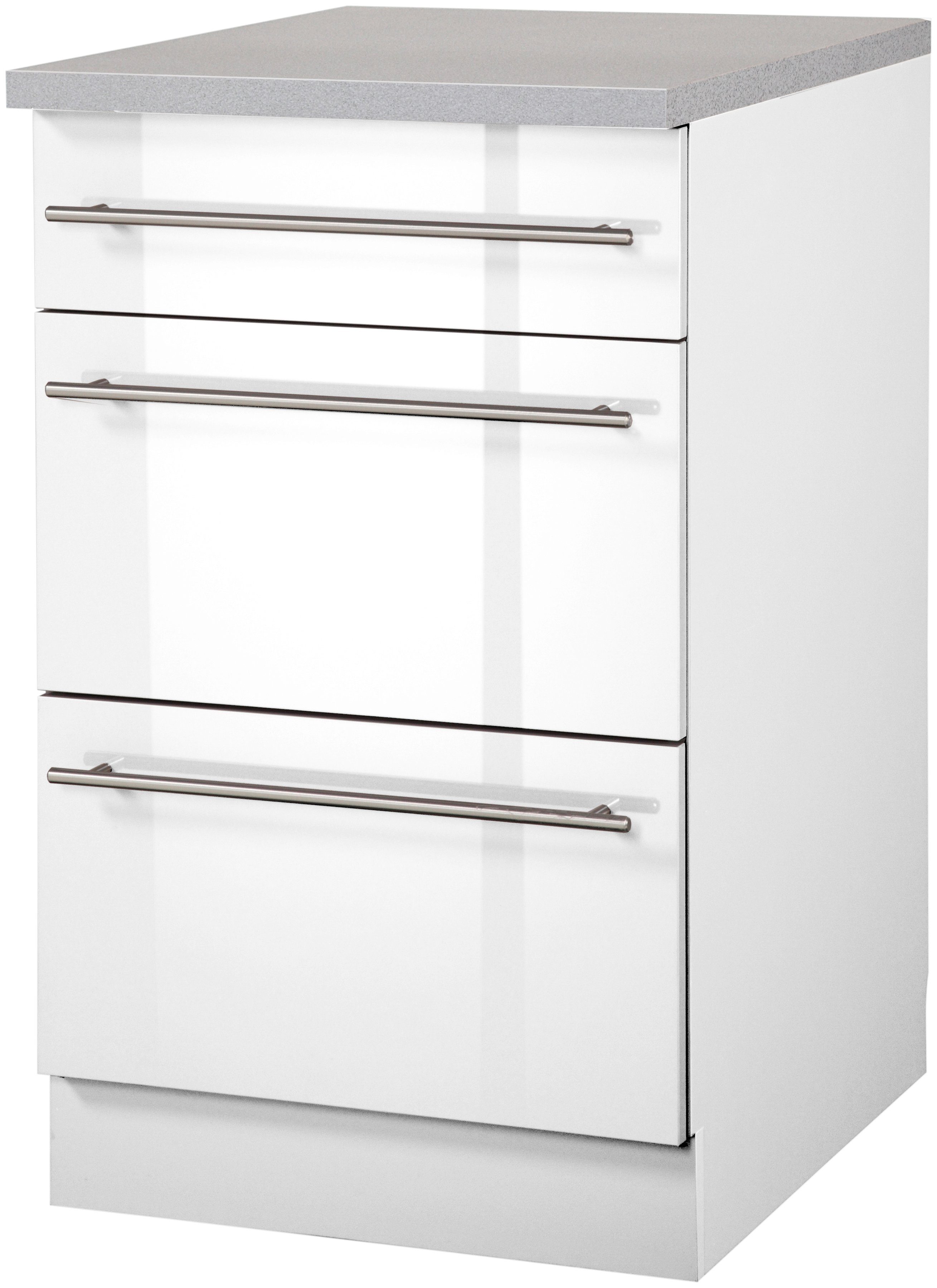 wiho Küchen Unterschrank "Chicago" 50 cm breit mit 2 Auszügen