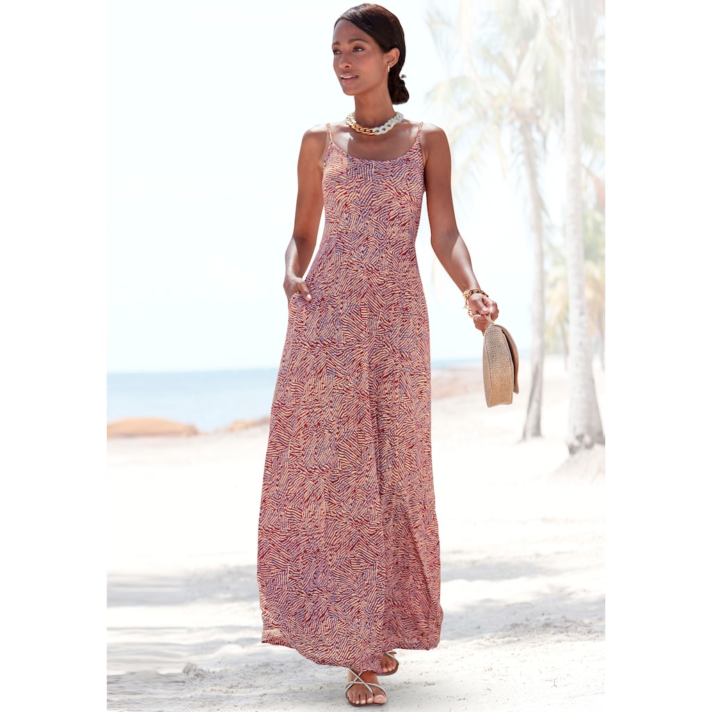 Vivance Maxikleid, mit grafischem Alloverdruck und Taschen, Sommerkleid, Strandkleid