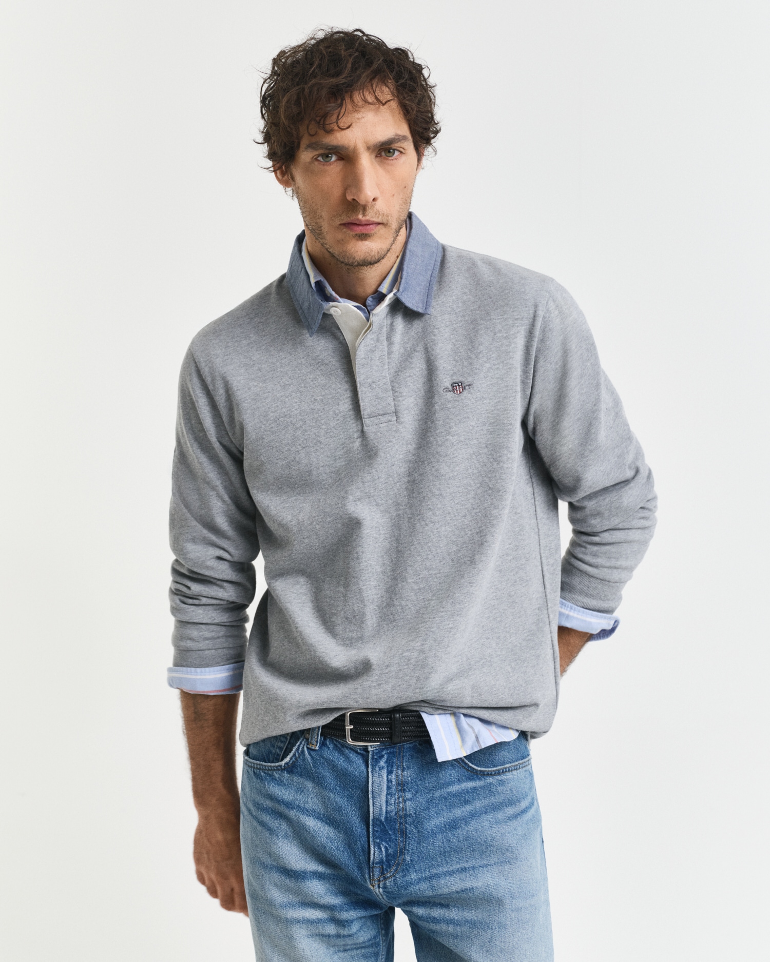 Gant Langarm-Poloshirt »REG CHAMBRAY HEAVY RUGGER«