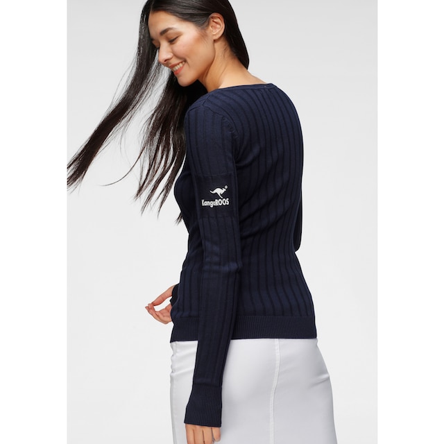 KangaROOS V-Ausschnitt-Pullover, in breit geripptem Feinstrick online  shoppen bei Jelmoli-Versand Schweiz