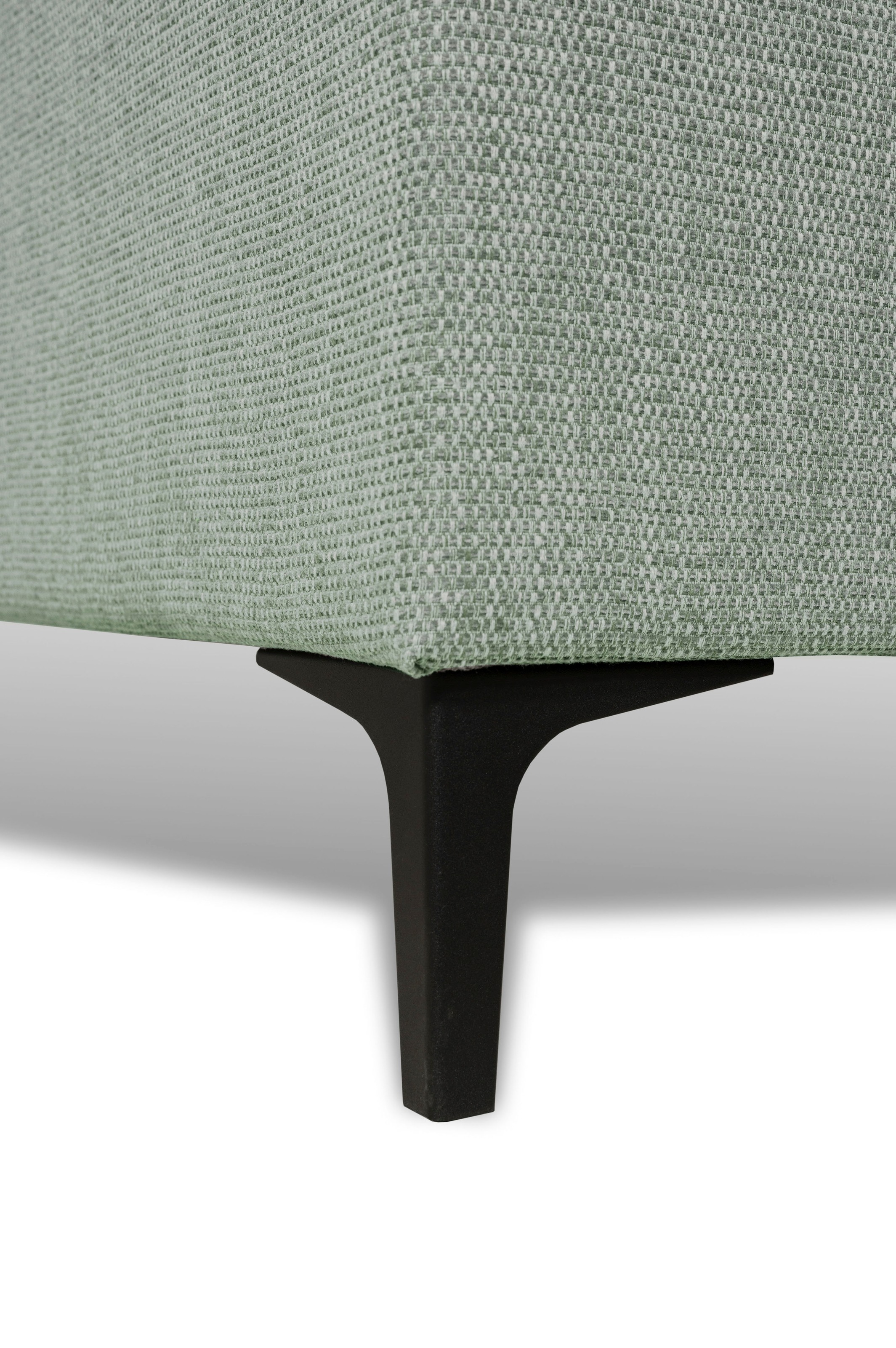 Places of Style Ecksofa »Polsterecke Oland, Struktur, Flachgewebe, Luxus-Microfaser, Boucle«, L-Form, 280 cm, Wellenunterfederung, Skandi-Design, Metallfüsse