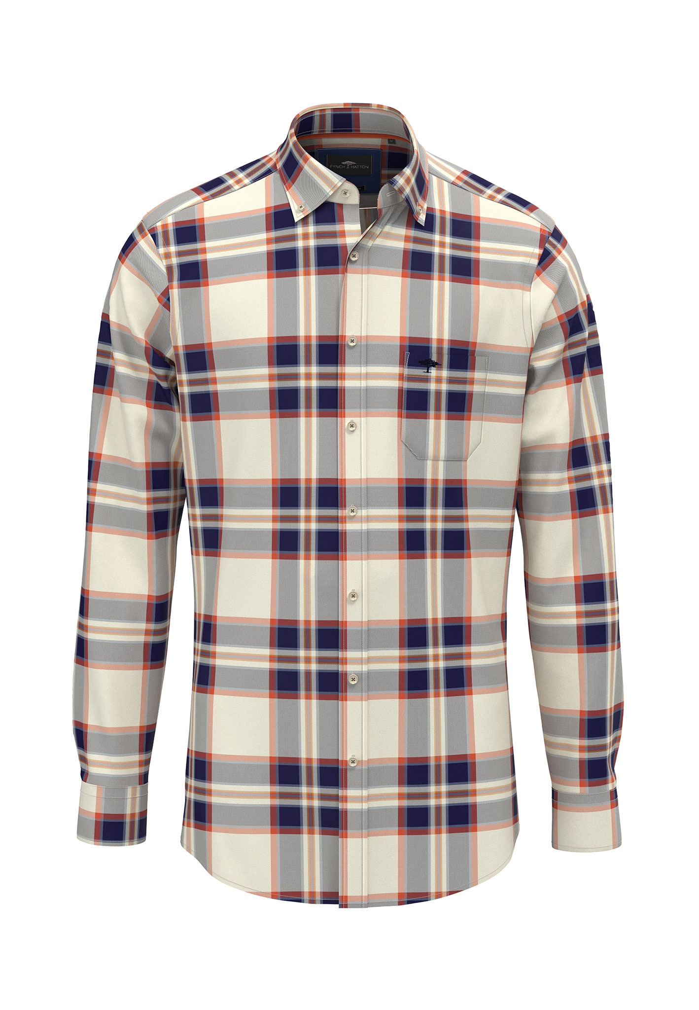FYNCH-HATTON Karohemd mit klassischem Button-Down-Kragen