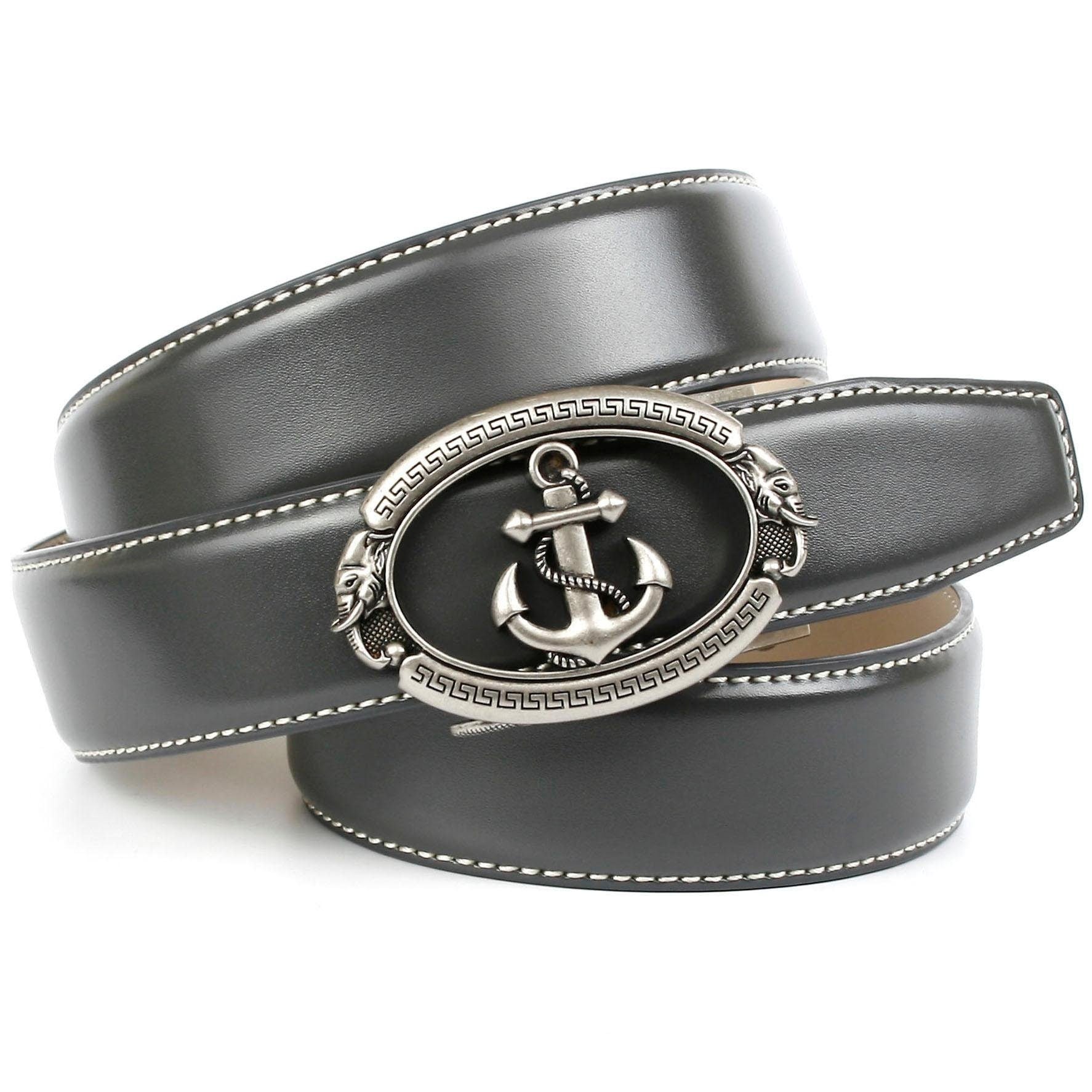 Anthoni Crown Ledergürtel, mit stilisiertem Anker und weisser Ziersteppung  online kaufen | Jelmoli-Versand