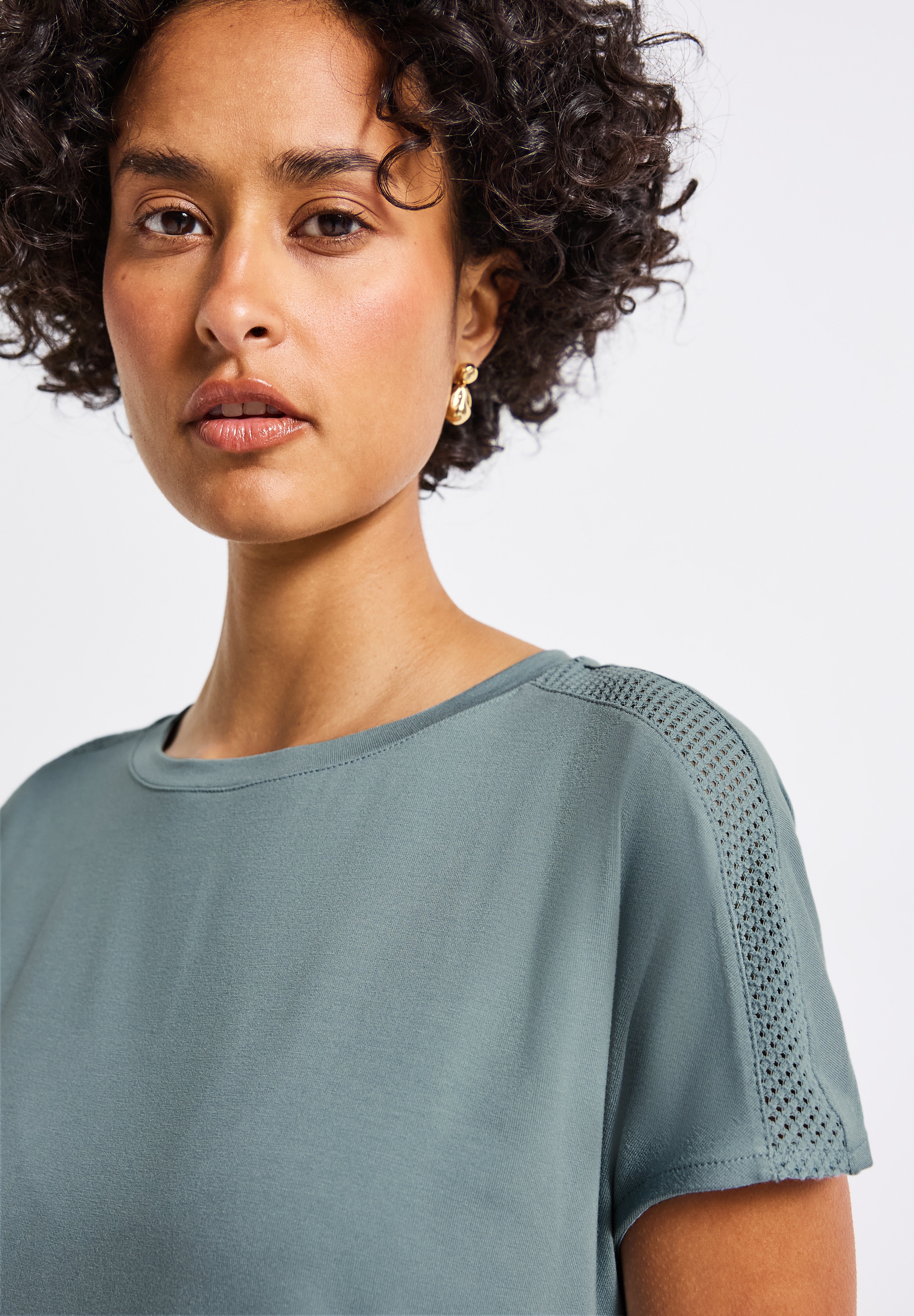 STREET ONE Shirttop, mit Mesh-Detail