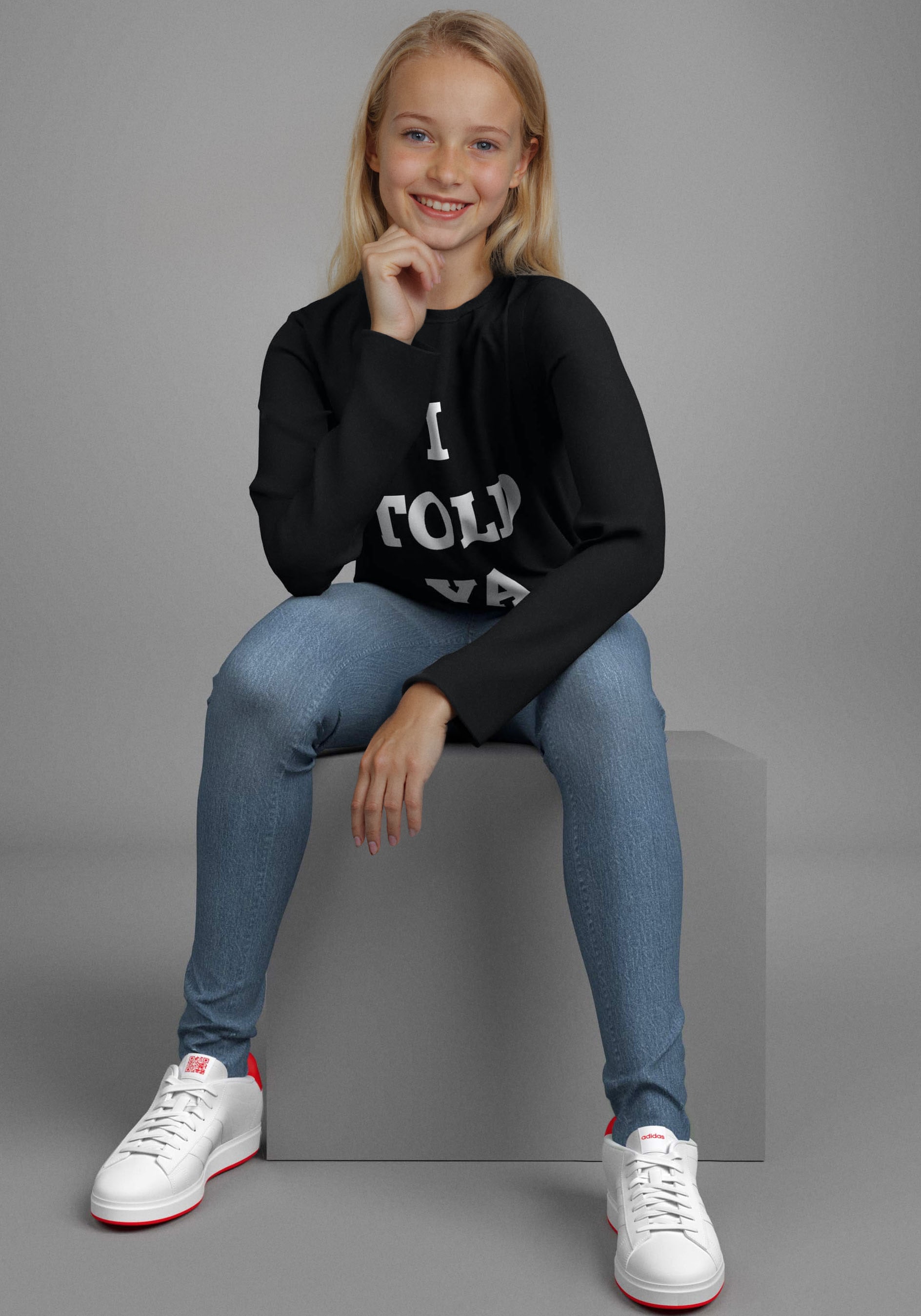 KIDSWORLD Langarmshirt »Spruch: I TOLD YA«, Lässiger Sprüche-Print