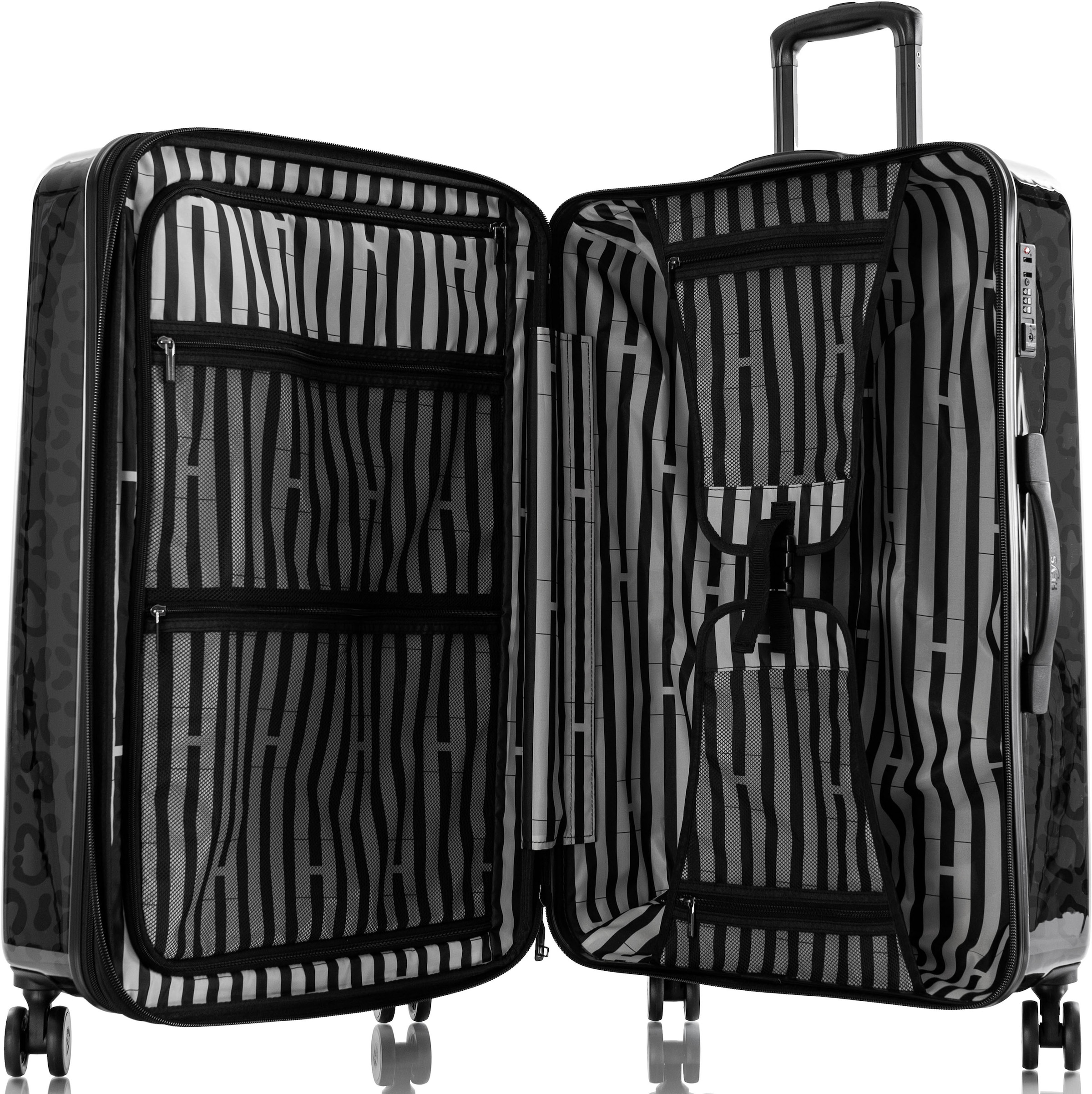 Heys Hartschalen-Trolley »Leopard, 76 cm«, 4 Rollen, Heys x Joachim Llambi Reisegepäck TSA Schloss Volumenerweiterung