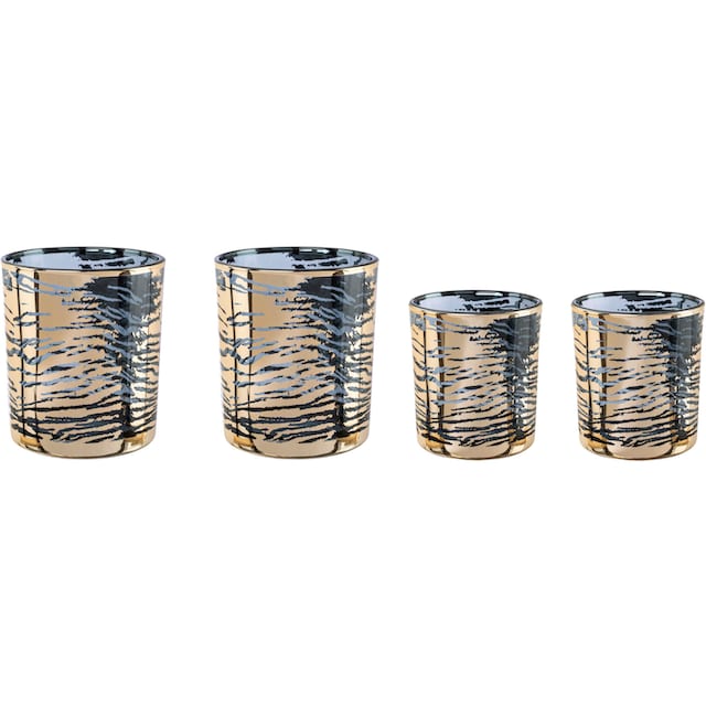 Creativ home Windlicht »Kerzenhalter LEOPARD«, (Set, 4 St.), Teelichthalter  aus Glas online
