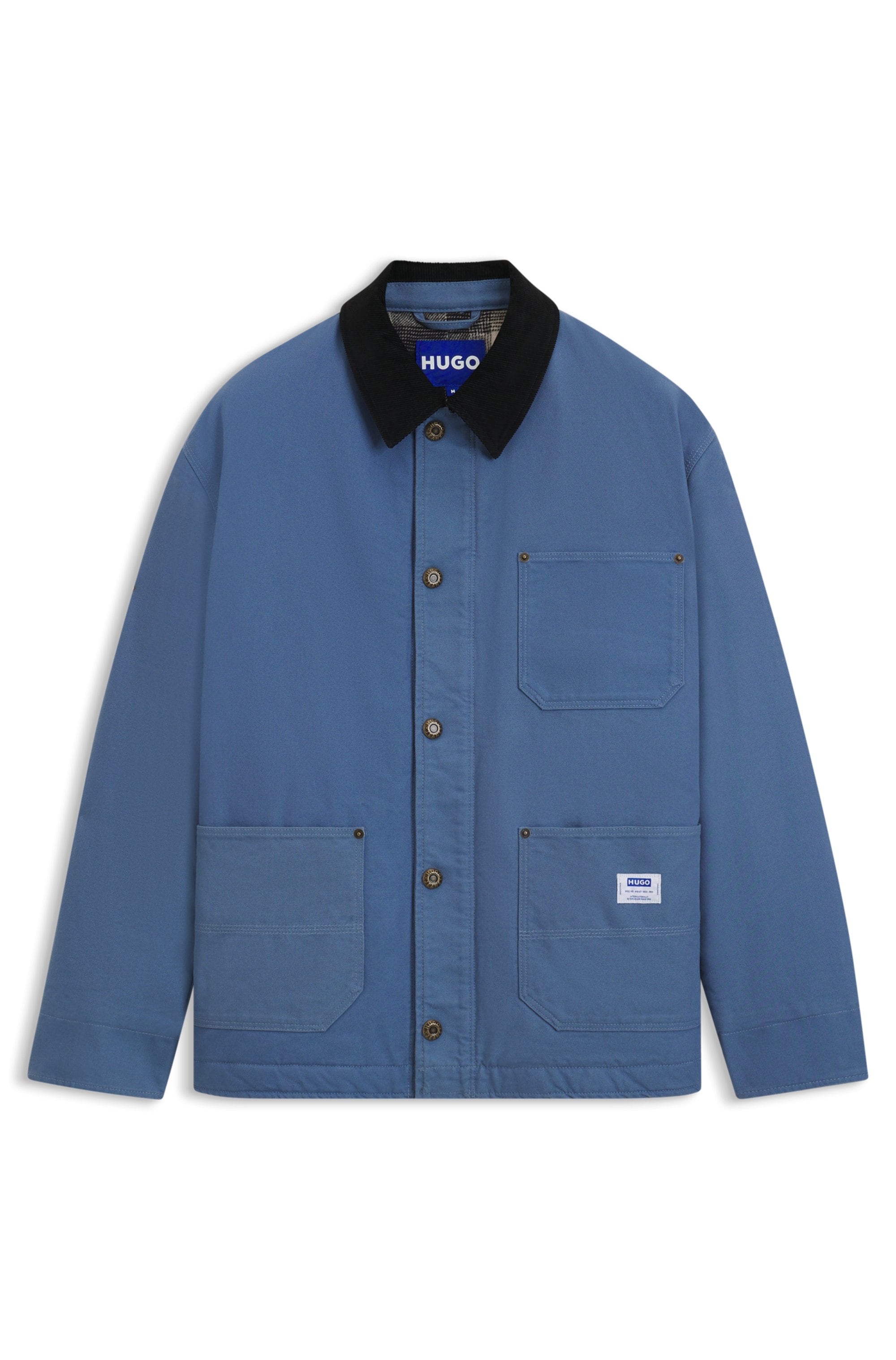 HUGO Blue Hemdjacke »Brams«, Cordkragen, Oversized Fit, leicht wattiert