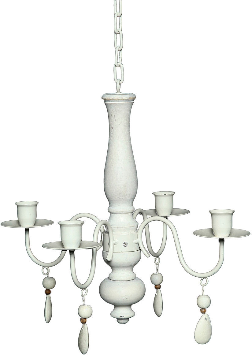 Ambiente Haus Kerzenständer »Romance Holz/Eisen 4er-Kronleuchter 60cm«, (1 St.)