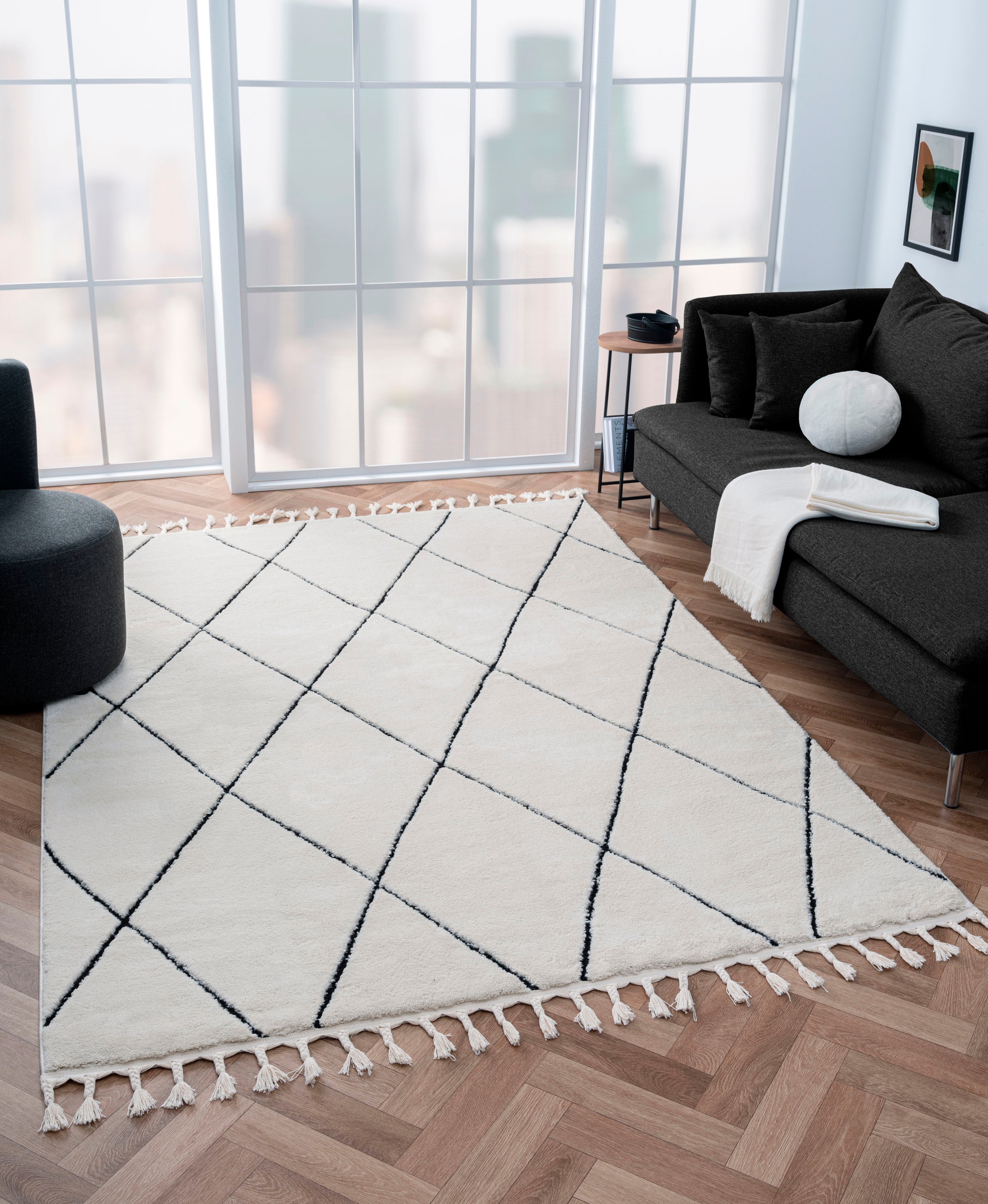 Myflair Möbel & Accessoires Hochflor-Teppich »Moroccan Diamont«,  rechteckig, modern, marokkanisches Design, Rauten Muster, weich durch  Hochflor online kaufen | Jelmoli-Versand