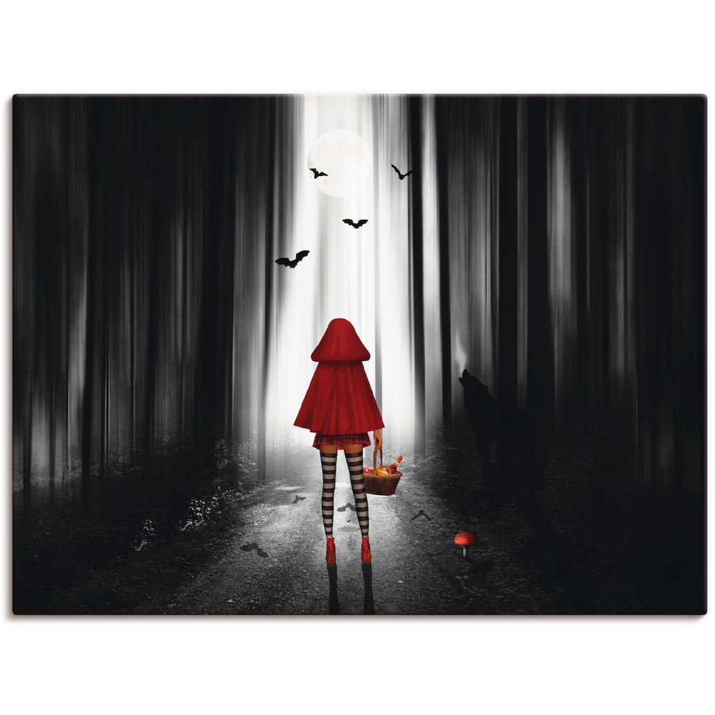 Artland Wandbild »Das Rotkäppchen auf High Heels«, Dark Fantasy, (1 St.)