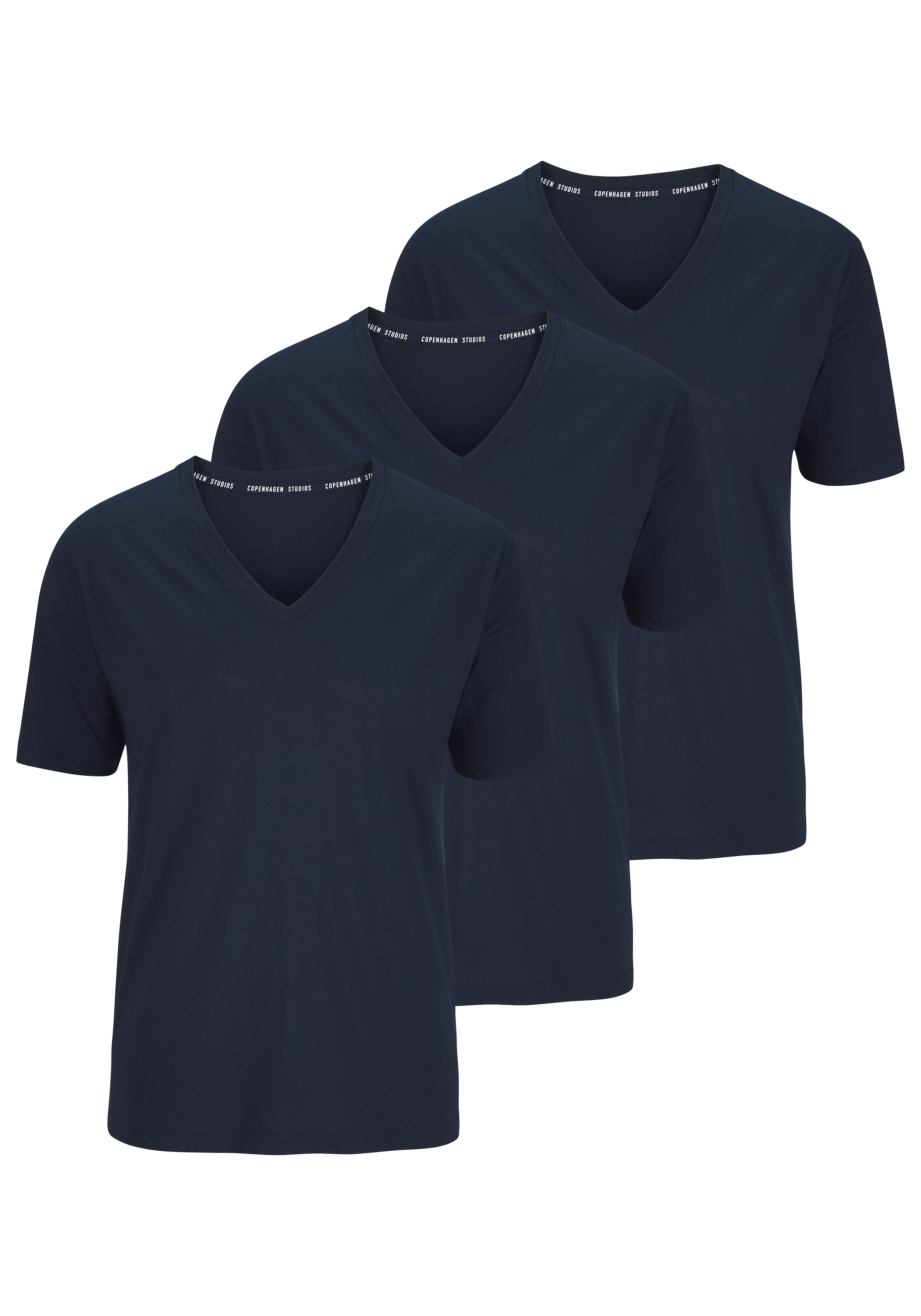 Copenhagen Studios T-Shirt Packung, 3er-Pack, Unterziehshirt aus hochwertiger Bio-Baumwolle