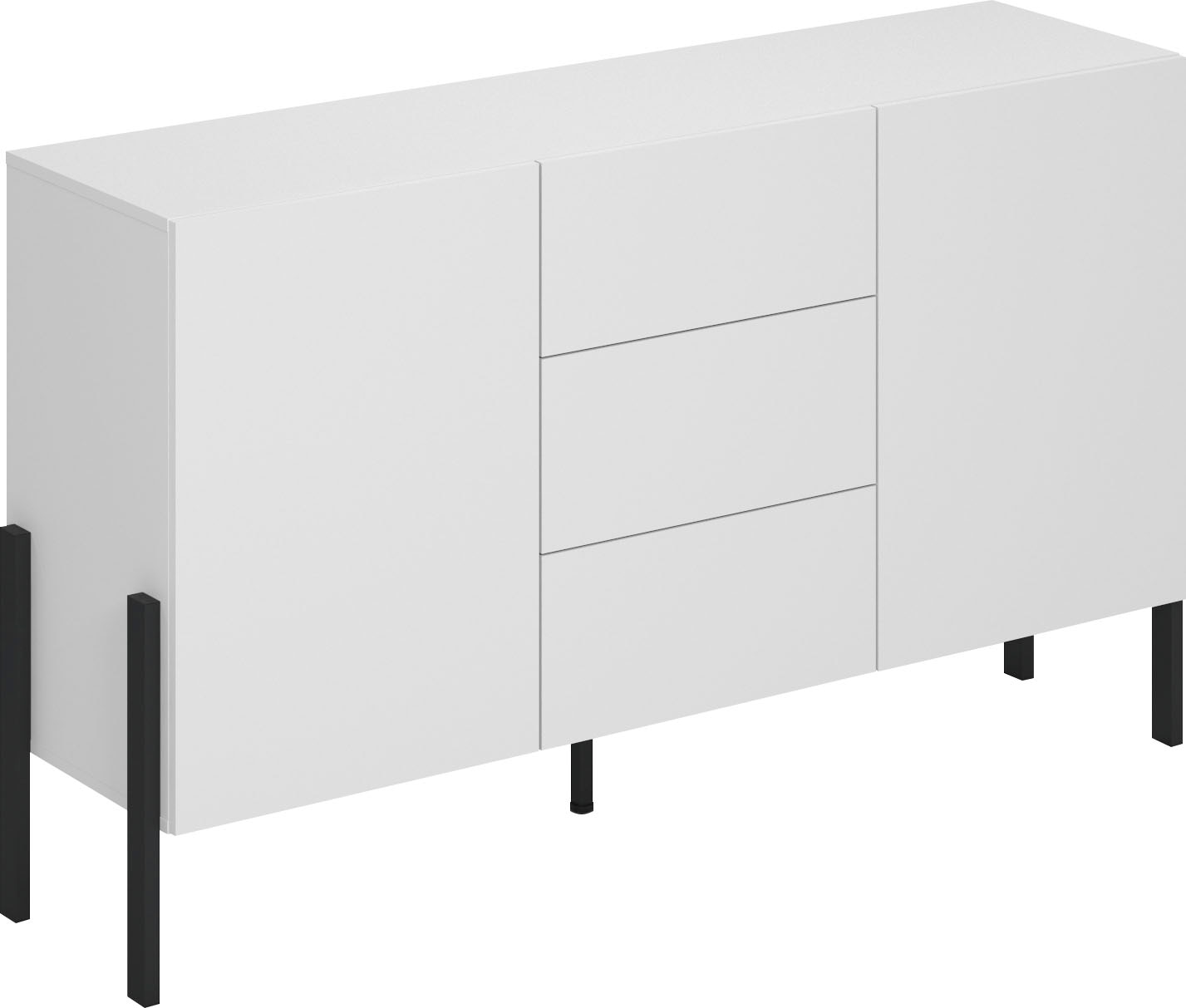 INOSIGN Sideboard »Jukon, Breite 150 bzw.180 cm, moderne grifflose Kommode«, Schubladenschrank 2 Türen/3 Schubkästen, push-to-open-Funktion