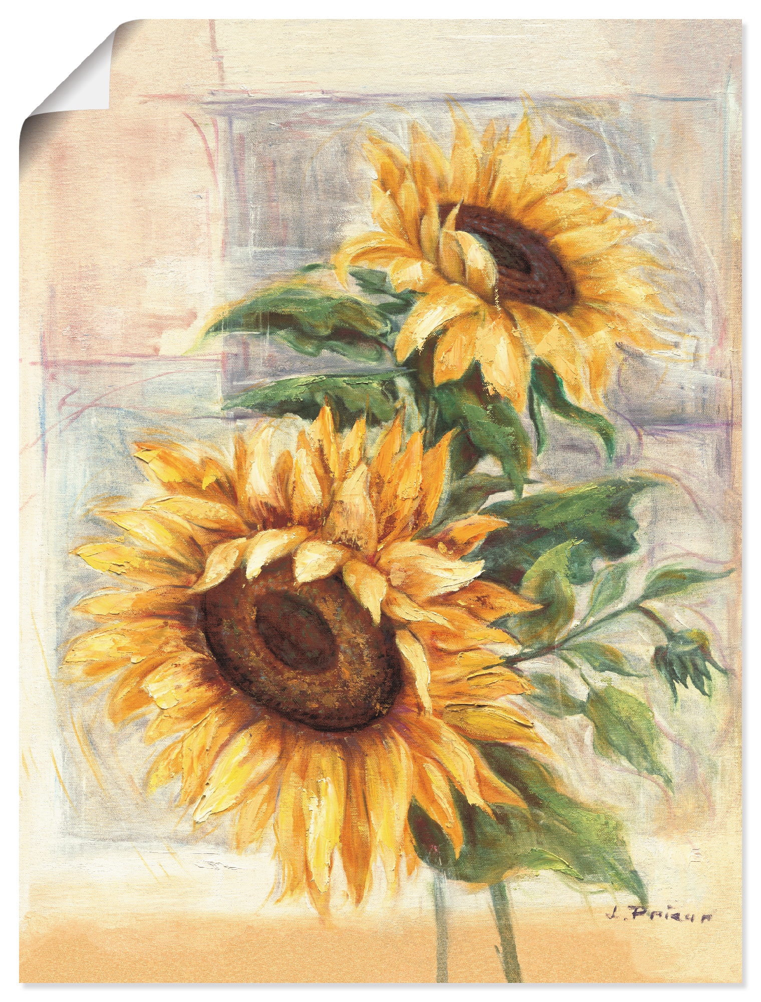 Artland Wandbild "Sonnenblumen II" Blumen 1 Stk. tlg. als Alubild, Leinwandbild, Poster in verschied. Grössen